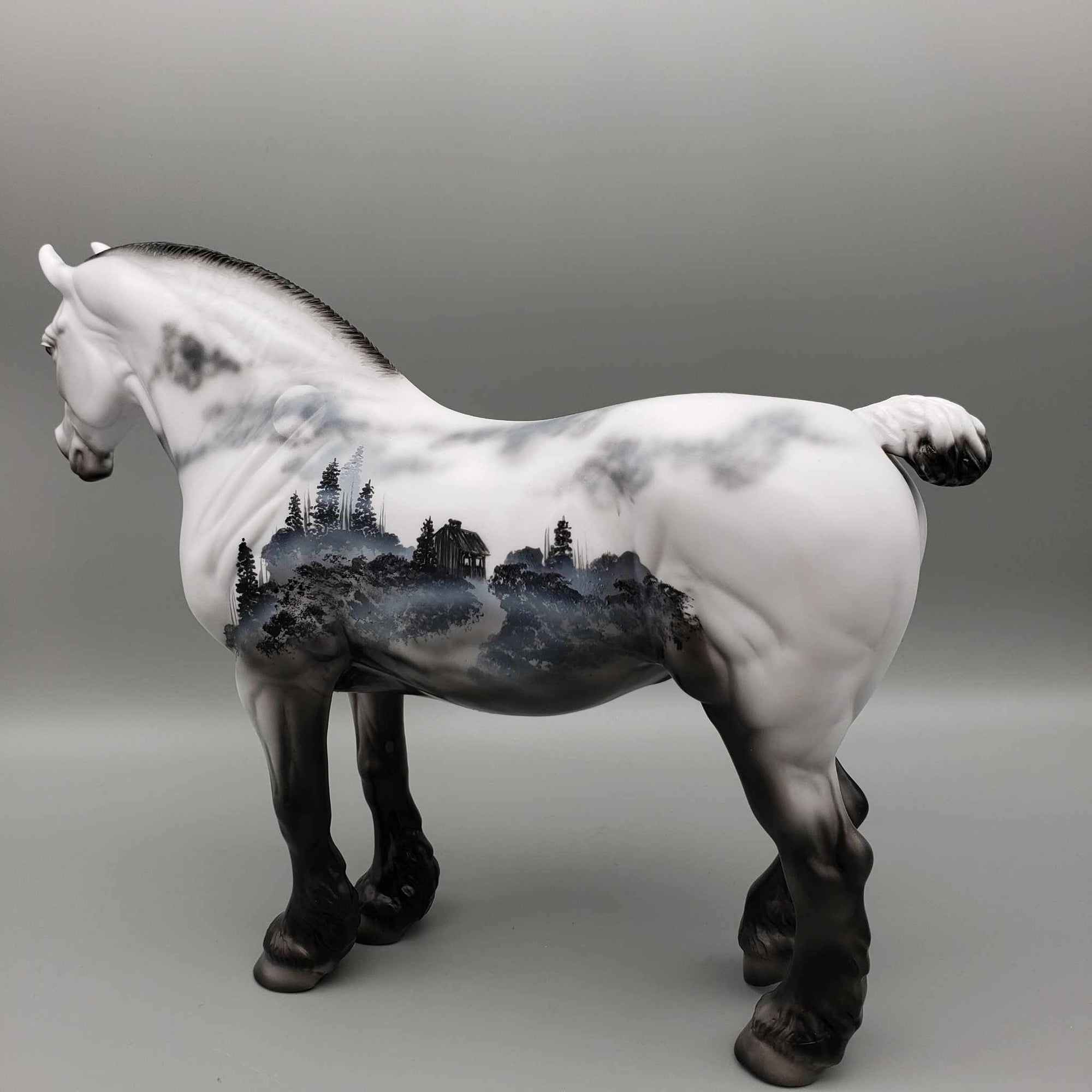 Charnel Lane OOAK Decorator Cabin in the Lane Scene Heavy Draft Mare By Dawn Quick BEST OFFER Moonlight Madness 2023 MM23