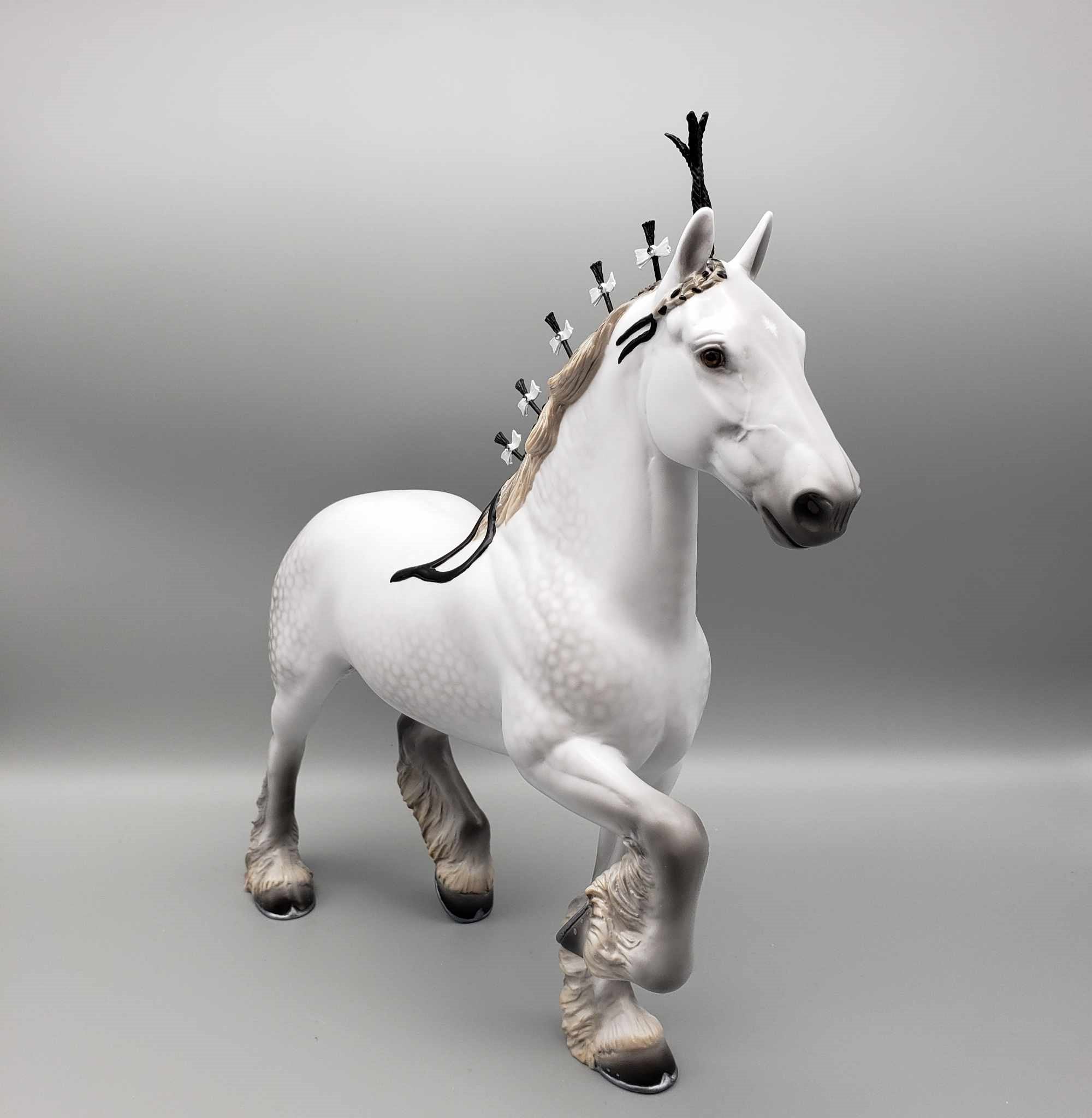 Catfalque OOAK Dappled Grey Trotting Drafter Black Light Reactive By Ellen Robbins BEST OFFER Moonlight Madness 2023 MM23