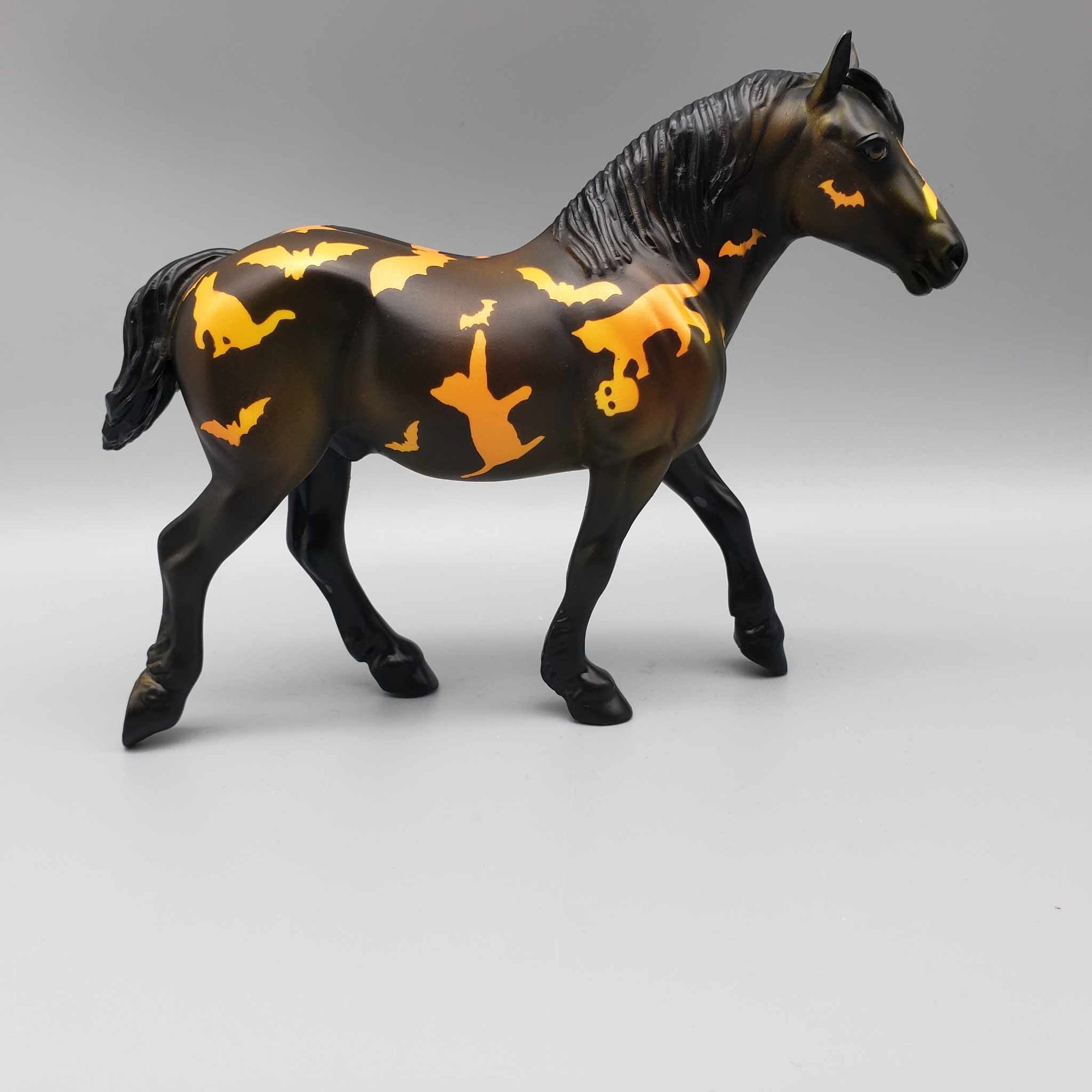 Fright Night Delight OOAK Deco Orange/Black Bats & Cats Draft Pebble By Dawn Quick Moonlight Madness 2023 MM23