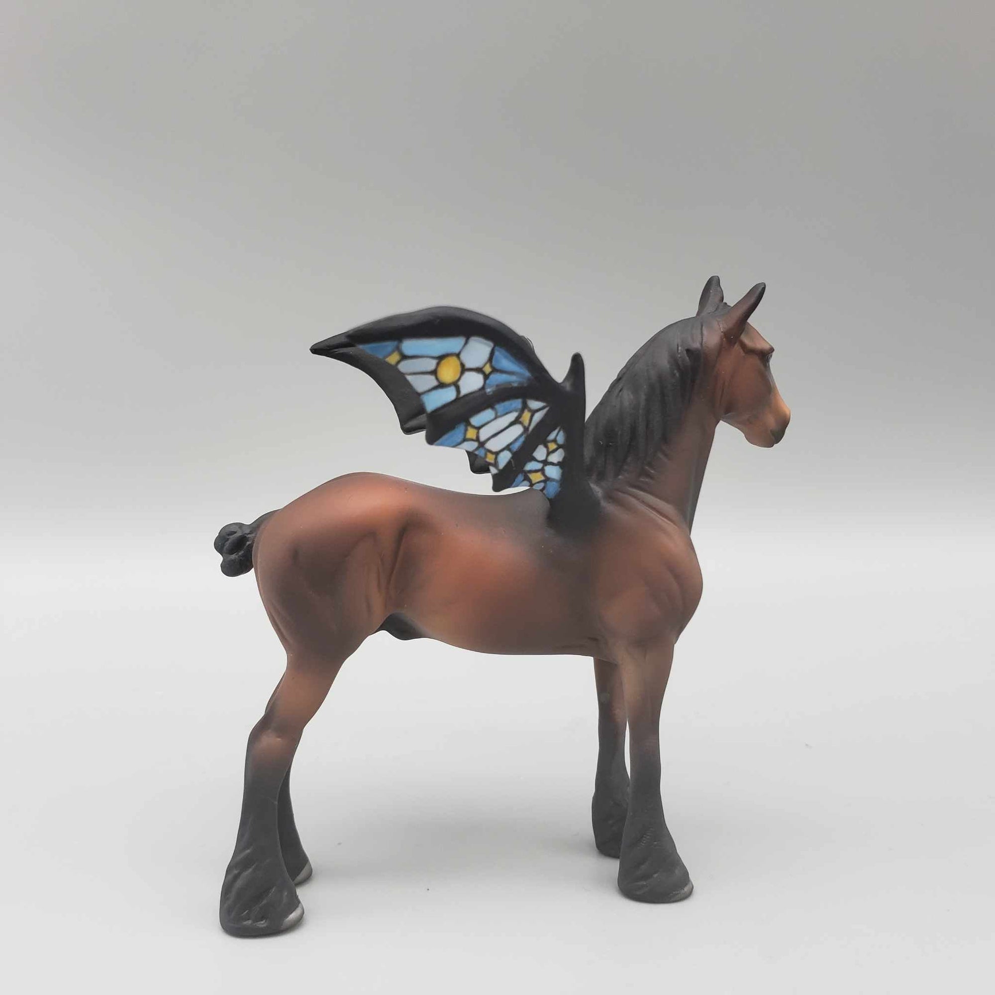 Basilica OOAK Deco Dark Bay w/ Stainglass Design Batwing Draft Chip By Jess Hamill Facebook AuctionMoonlight Madness 2023 MM23