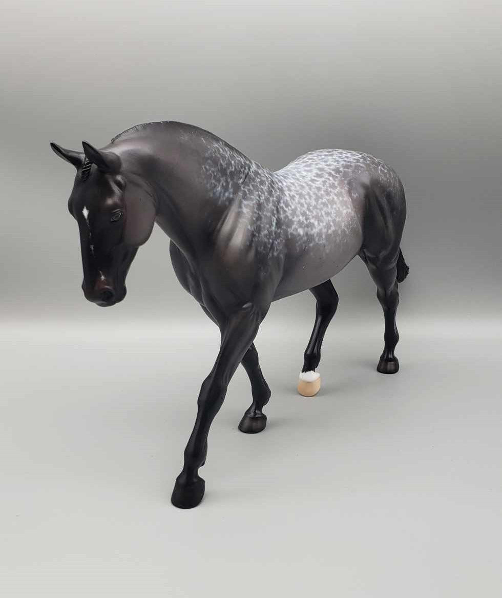 Frosted Windowpane OOAK Laced Blue Roan Irish Draft By Ellen Robbins Holiday Sale HS23