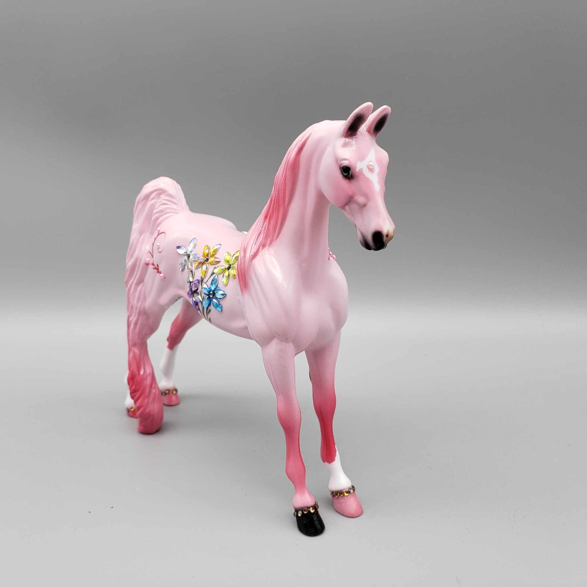 Floral Fantasia OOAK Pink and Bling Glossy Saddlebred Pebble By Dawn Quick Holiday Sale HS23