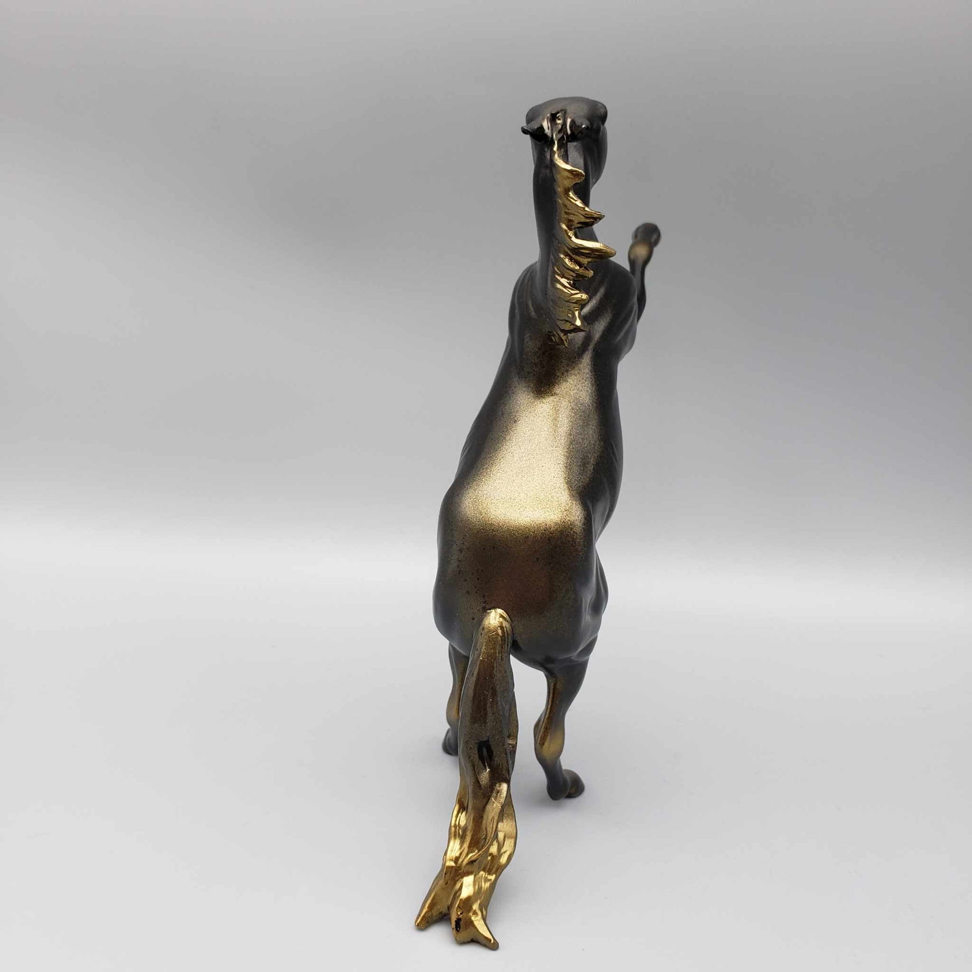 Goal Digger OOAK Gold and Black Deco Rearing Pebble by Angela Marleau New Year Sales Collection NY23