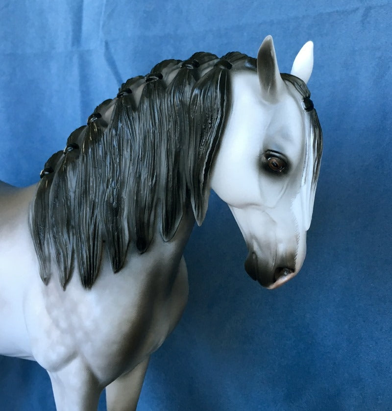 NO BOUNDRIES-OOAK DAPPLE GREY ANDALUSIAN MODEL HORSE 5/7