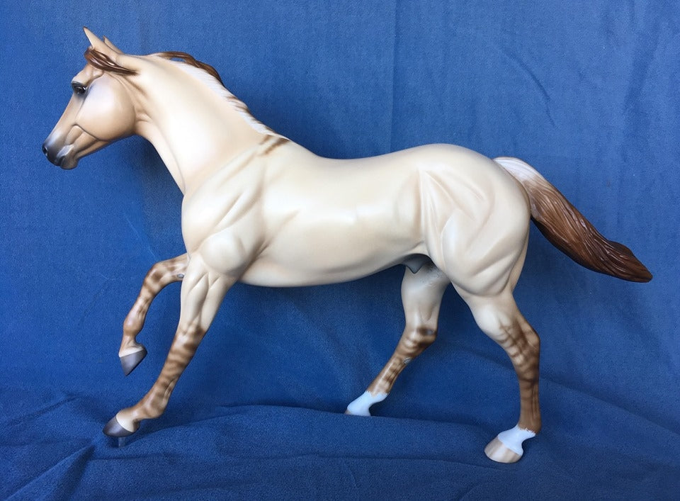 POSITIVE FOCUS-OOAK APRICOT DUN FOUNDATION QUARTER HORSE 5/8