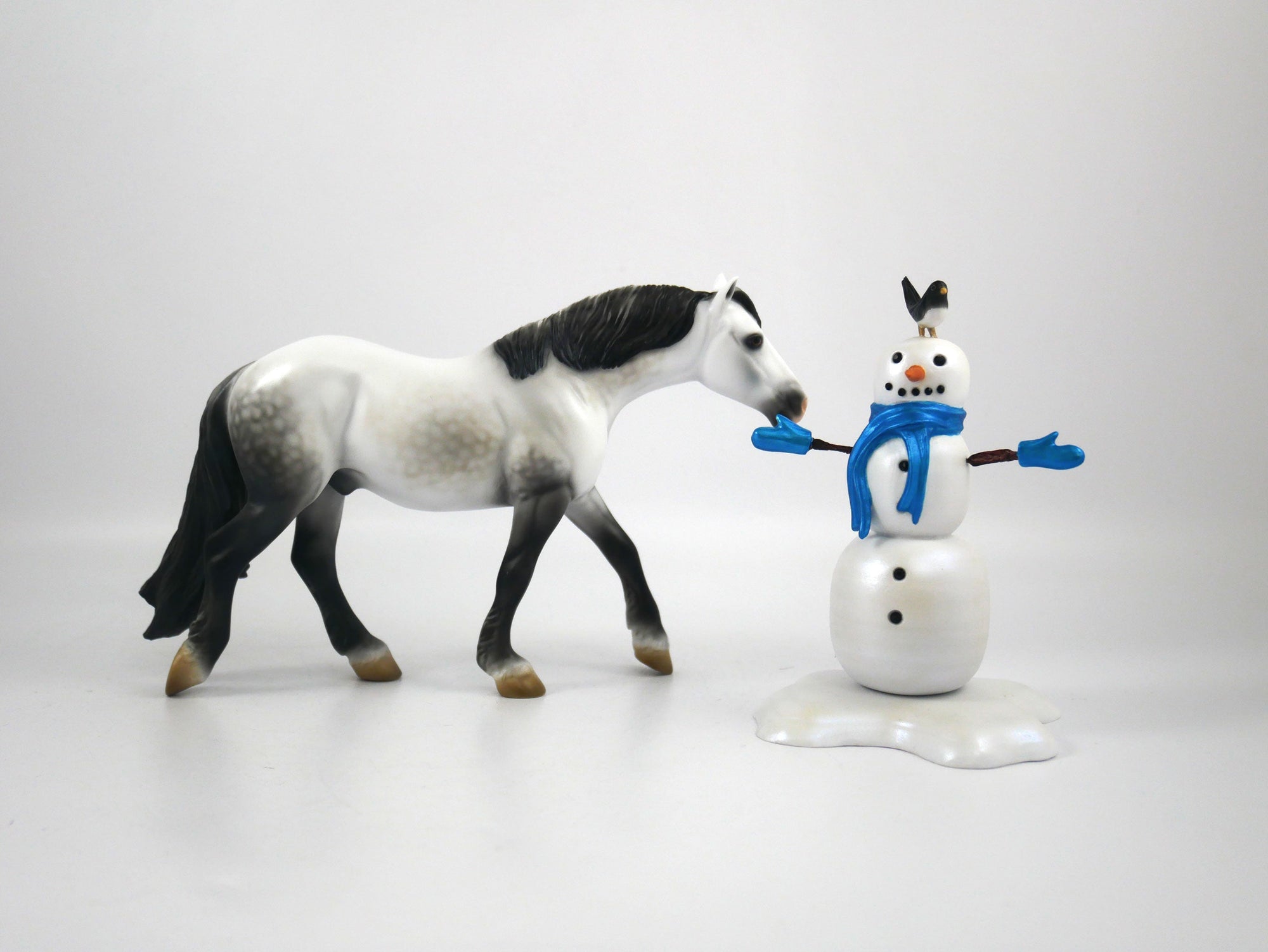 A CHRISTMAS GIFT-OOAK GREY DAPPLE PEBBLES AND SNOWMAN BY CARRIE KELLER 12/22/20