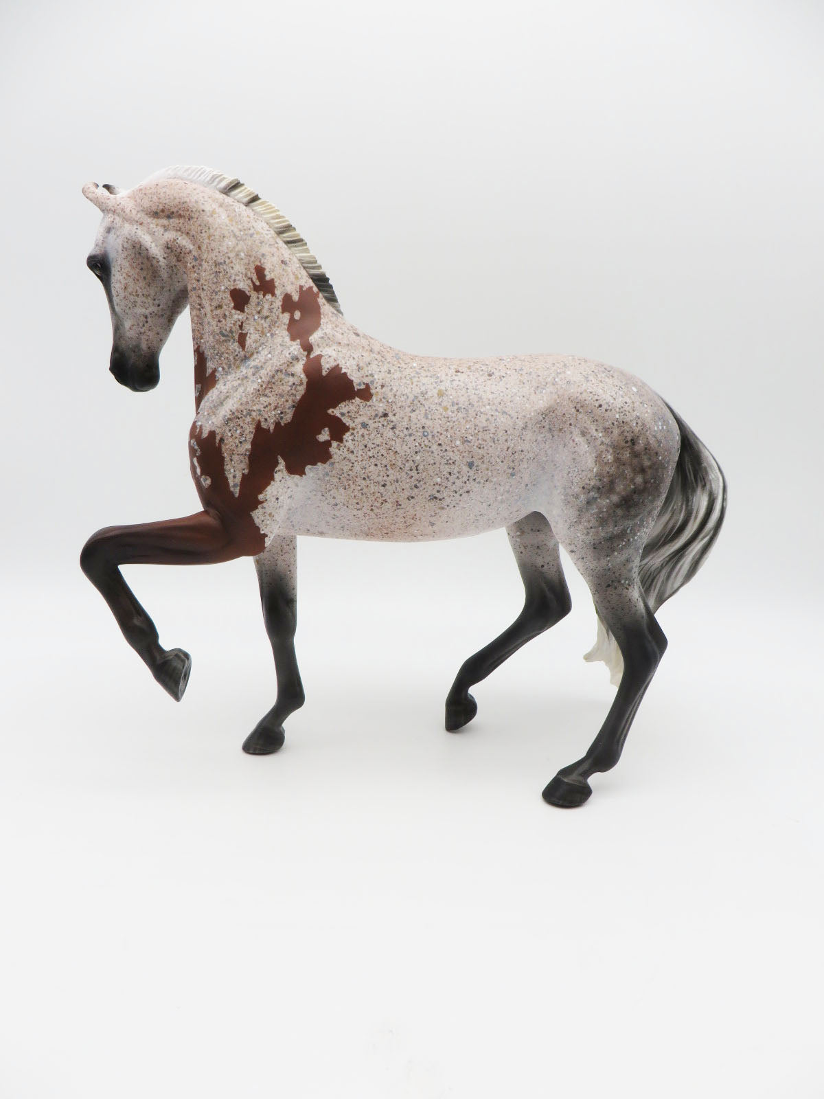 AQIDAH - OOAK FLEA BITTEN GREY WITH BLOODY SHOULDER MARKS Arabian Mare Painted by MYLA PEARCE