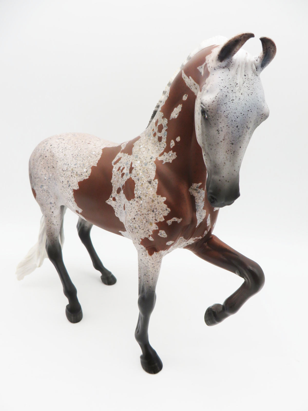 AQIDAH - OOAK FLEA BITTEN GREY WITH BLOODY SHOULDER MARKS Arabian Mare Painted by MYLA PEARCE
