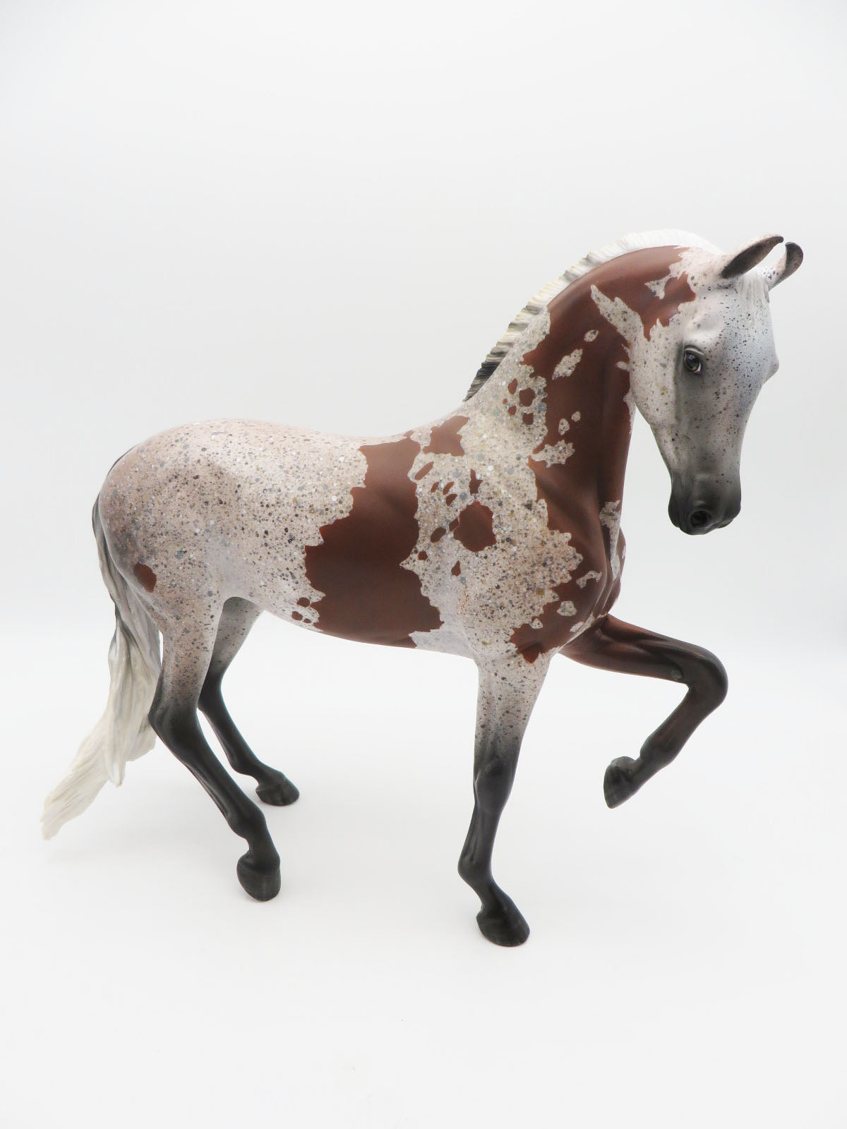 AQIDAH - OOAK FLEA BITTEN GREY WITH BLOODY SHOULDER MARKS Arabian Mare Painted by MYLA PEARCE