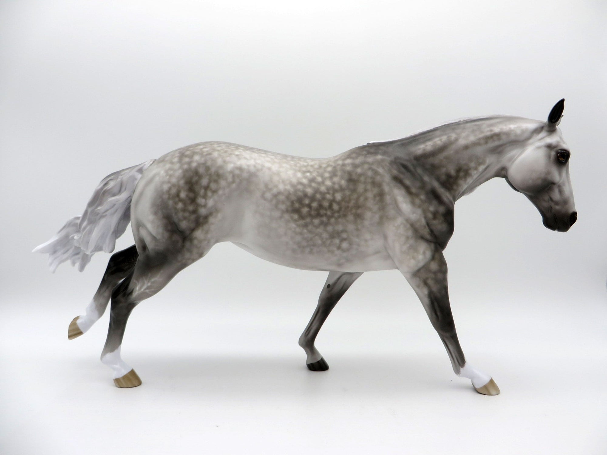 Against All Odds-OOAK Star Dapple Grey Running Stock Horse Painted By Sheryl Leisure 7/19/21
