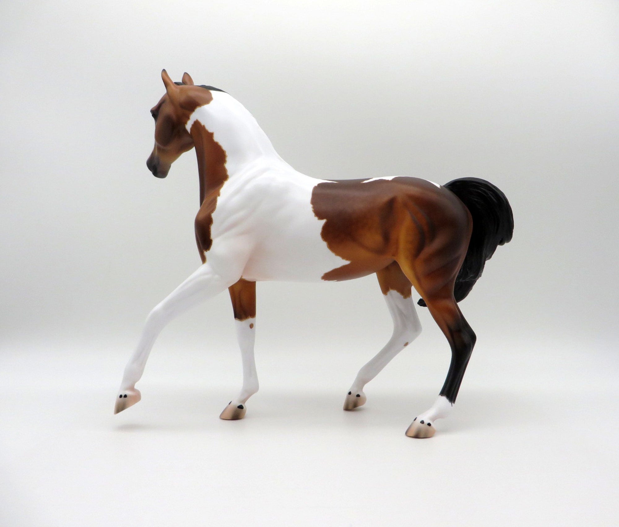 Amur-OOAK Dapple Etched Bay Pinto Painted by Caroline Boydston