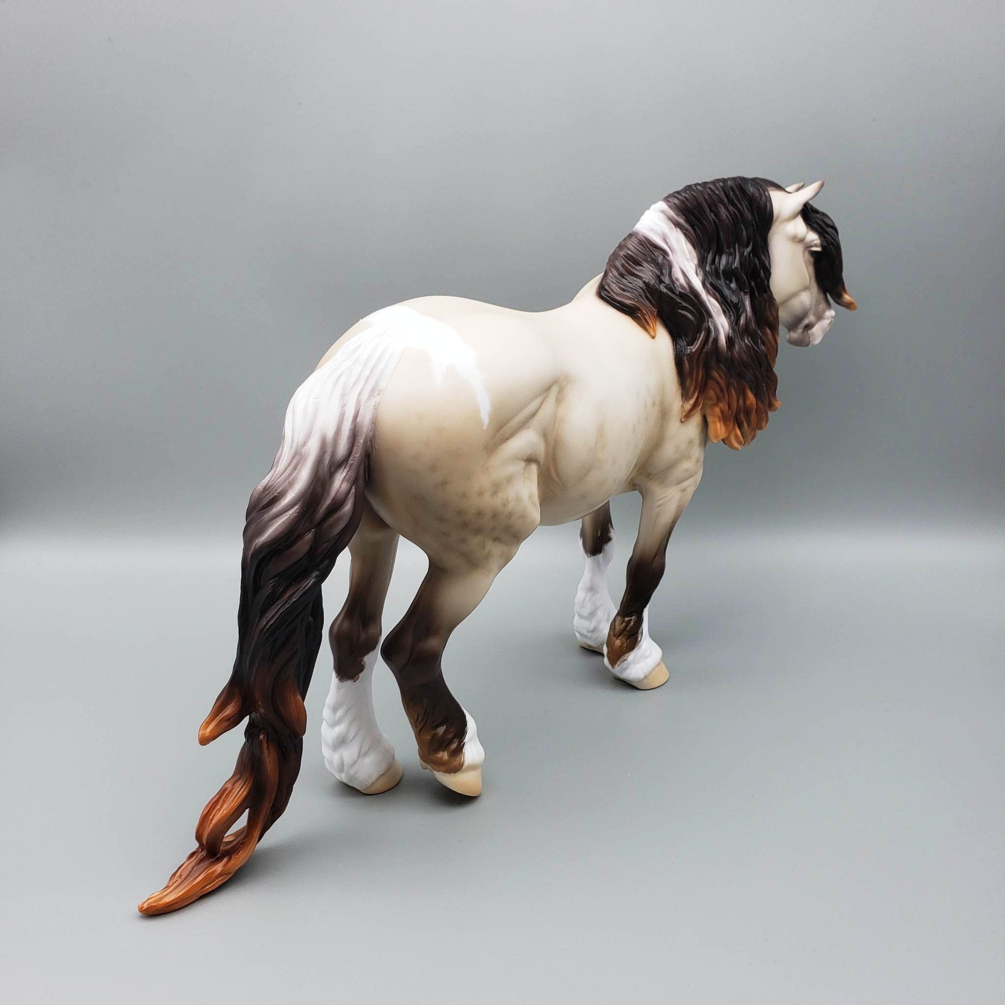 SAMPLE of Windsor Custom Reverse Dappled Champagne Heavy Draft Stallion By Ellen Robbins