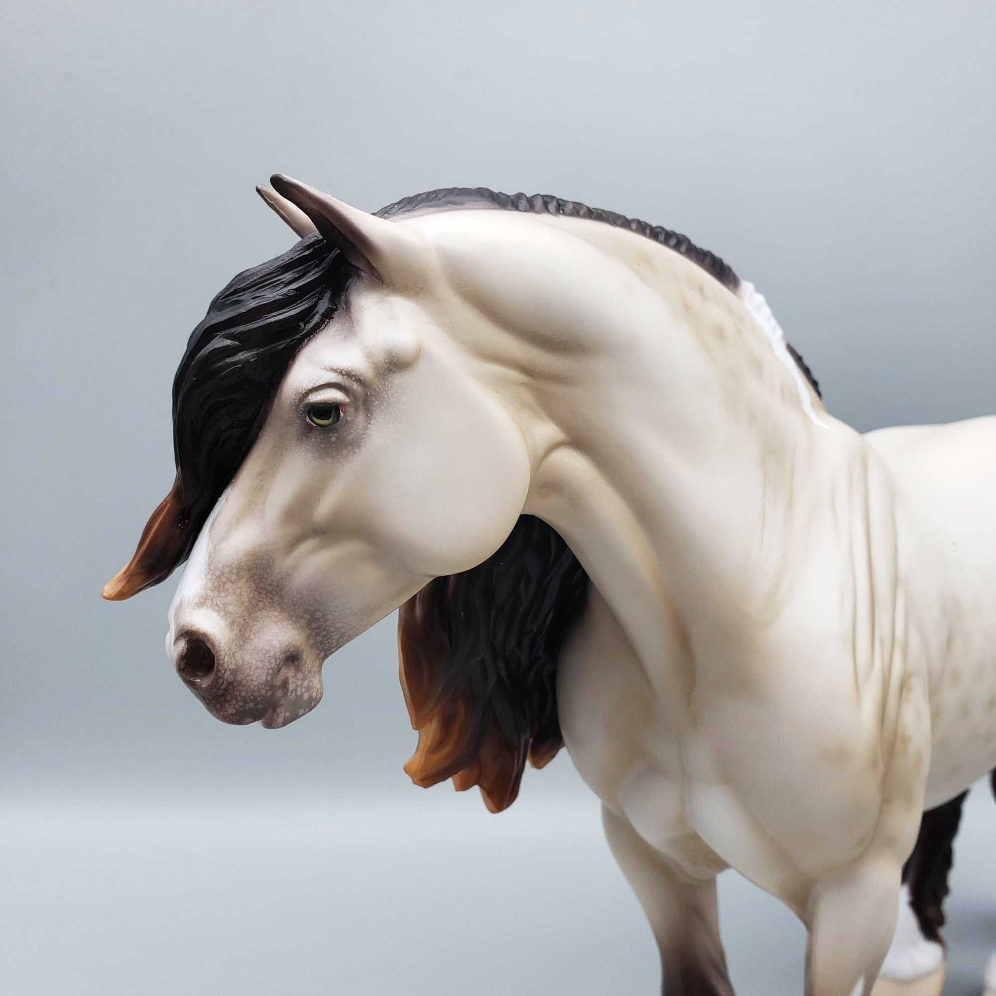 SAMPLE of Windsor Custom Reverse Dappled Champagne Heavy Draft Stallion By Ellen Robbins