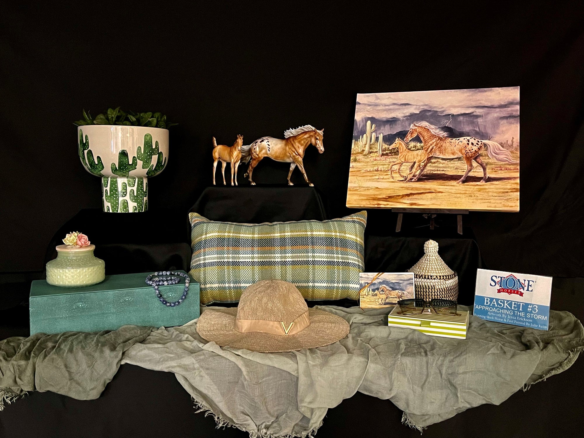 Approaching the Storm Basket 3 Equilocity 2023 Palomino Appaloosa Remington and Weanling by Julie KeimEQ23