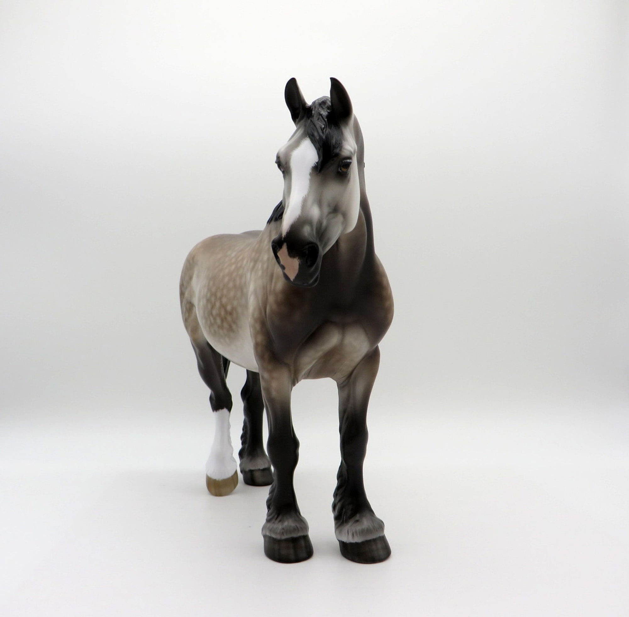 Beach Baby-OOAK Dapple Grey Heavy Draft Mare Painted by Sheryl Leisure 8/9/21