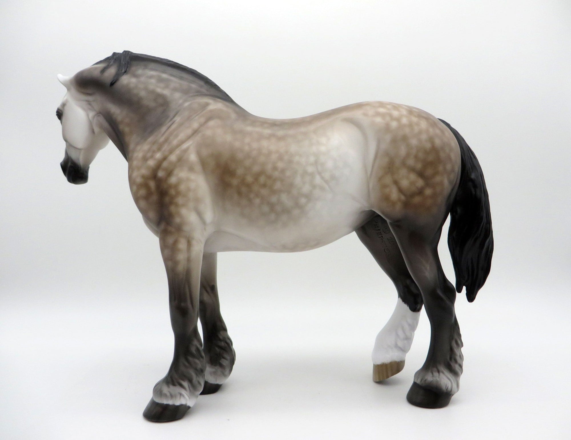 Beach Baby-OOAK Dapple Grey Heavy Draft Mare Painted by Sheryl Leisure 8/9/21