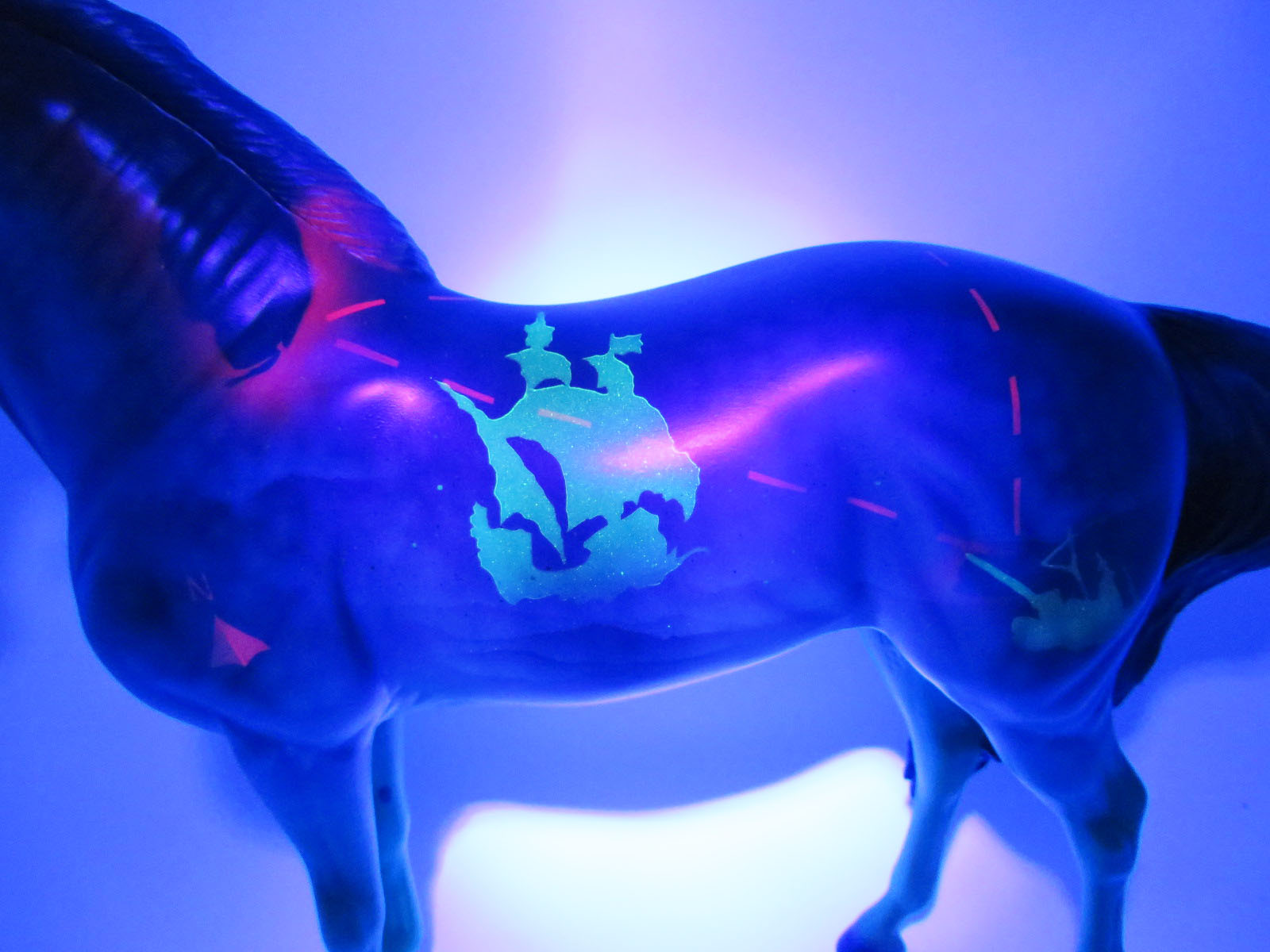 Bermuda - OOAK - BEST OFFER - Custom Decorator Andalusia with Blacklight Activated Deisgn - Painted By Ellen Robbins - MM22