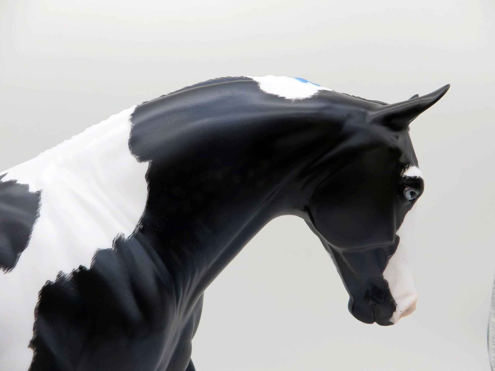 Big Blue LE-20 Etched Black and White Pinto Irish Draft Painted by Julie Keim EQ 2021