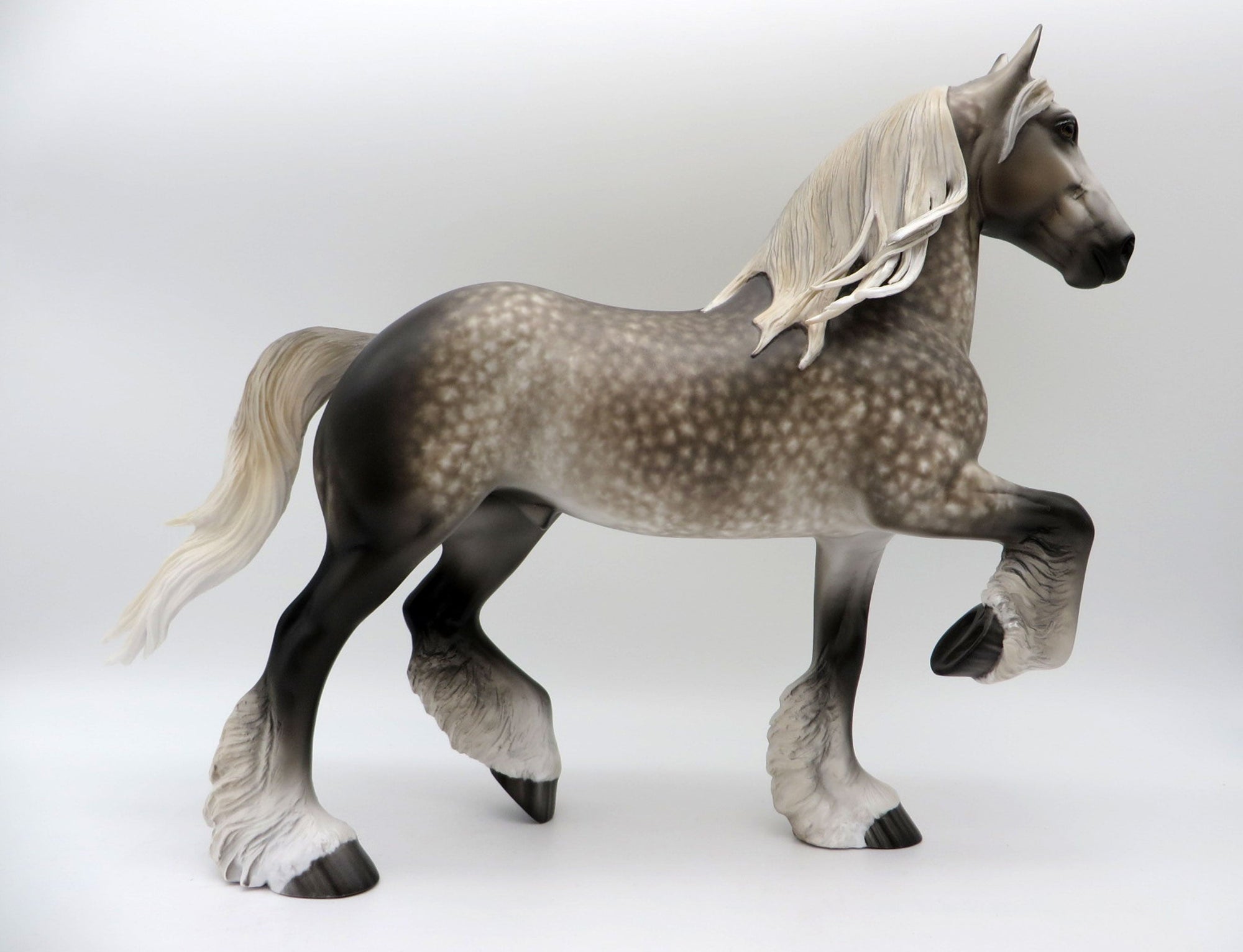 Blown Up A Storm-OOAK Dapple Grey Trotting Drafter Painted By Sheryl Leisure 6/7/21