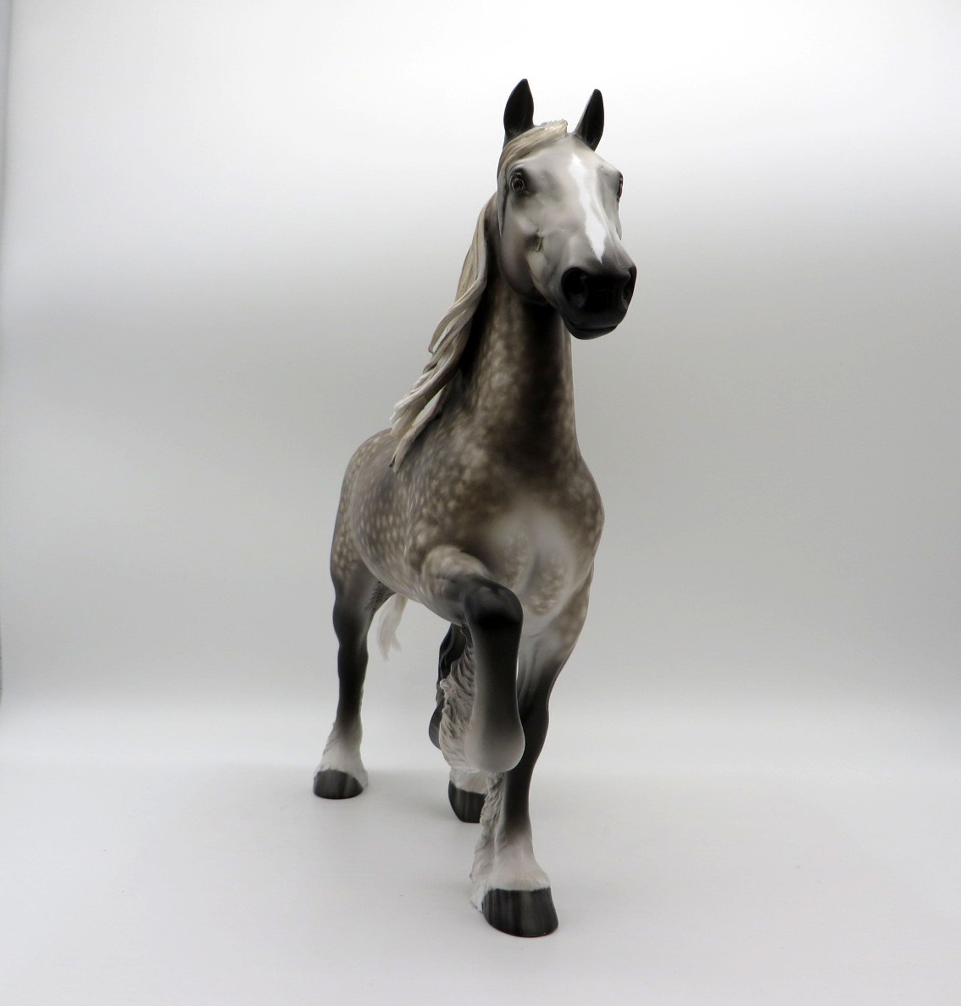 Blown Up A Storm-OOAK Dapple Grey Trotting Drafter Painted By Sheryl Leisure 6/7/21