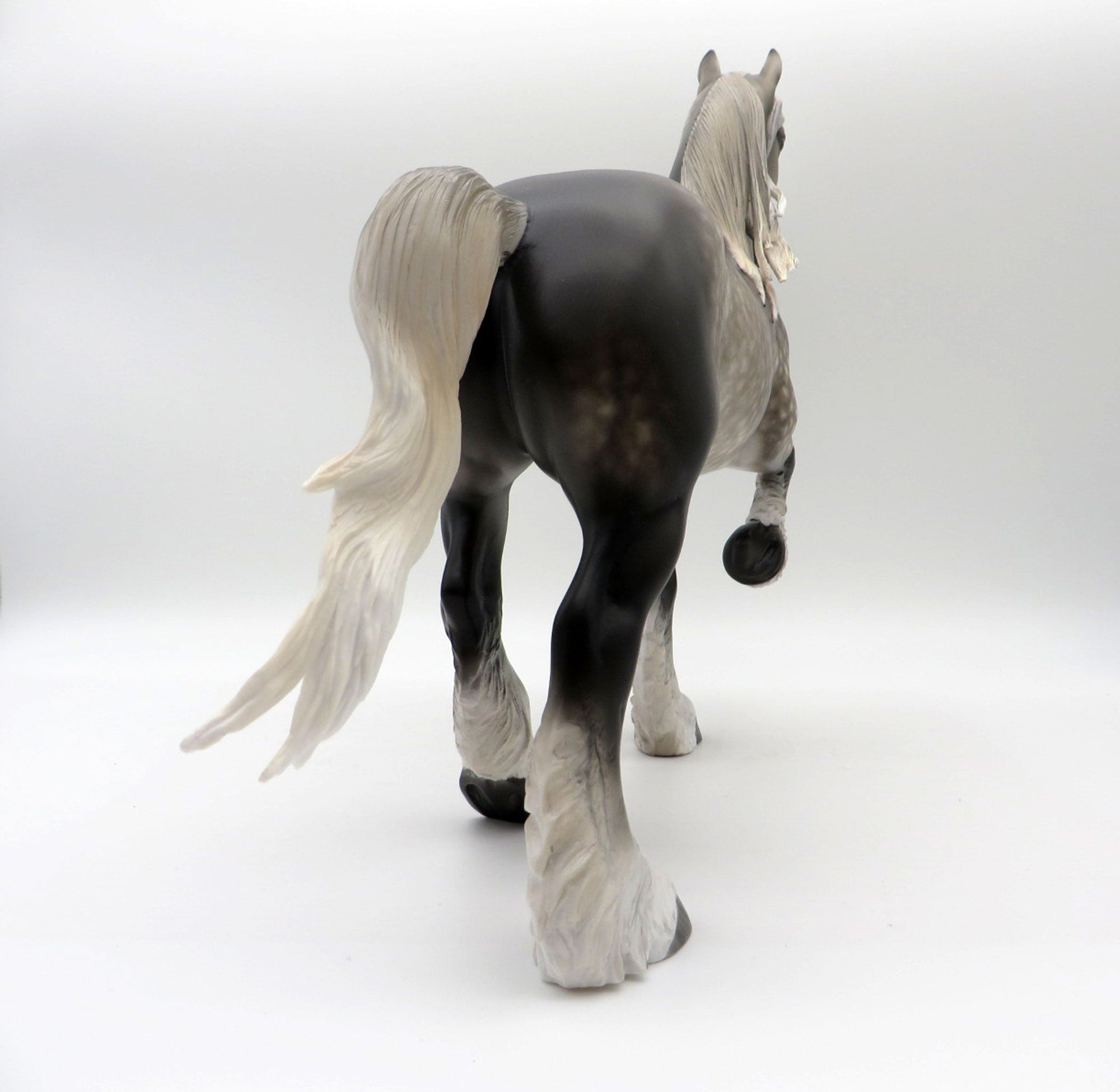 Blown Up A Storm-OOAK Dapple Grey Trotting Drafter Painted By Sheryl Leisure 6/7/21