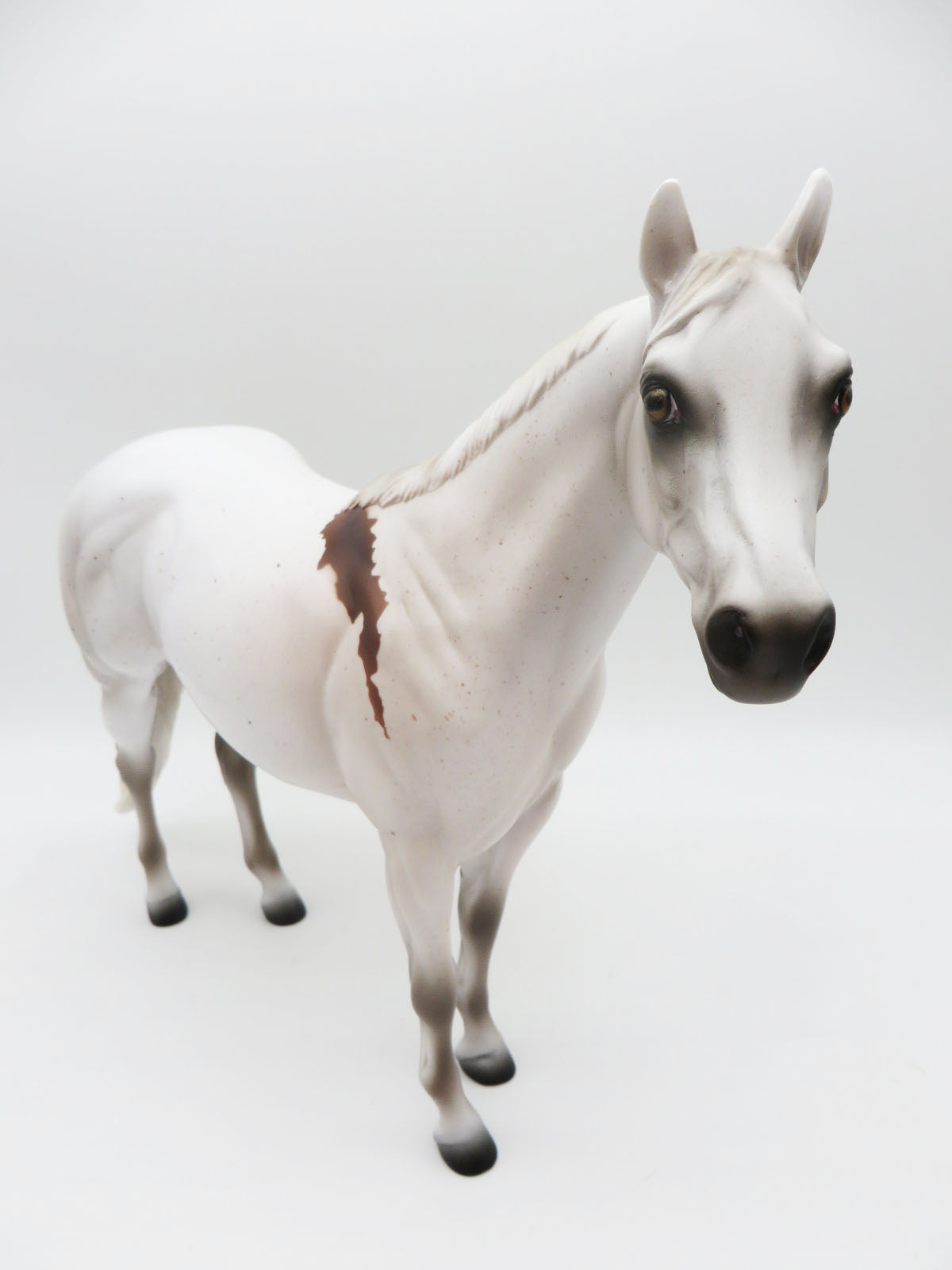 BOO-BLOOD - LE 3 - Fleabitten Grey with Bloody Shoulder ISH - Blacklight Reactive - Painted By Ashley Palmer - MM22