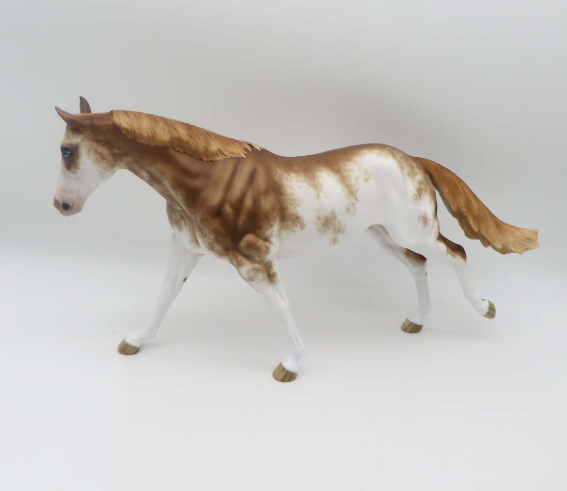 Candid - OOAK - Chestnut Sabino Running Stock Horse by Sheryl Leisure - Best Offers 2/27/23