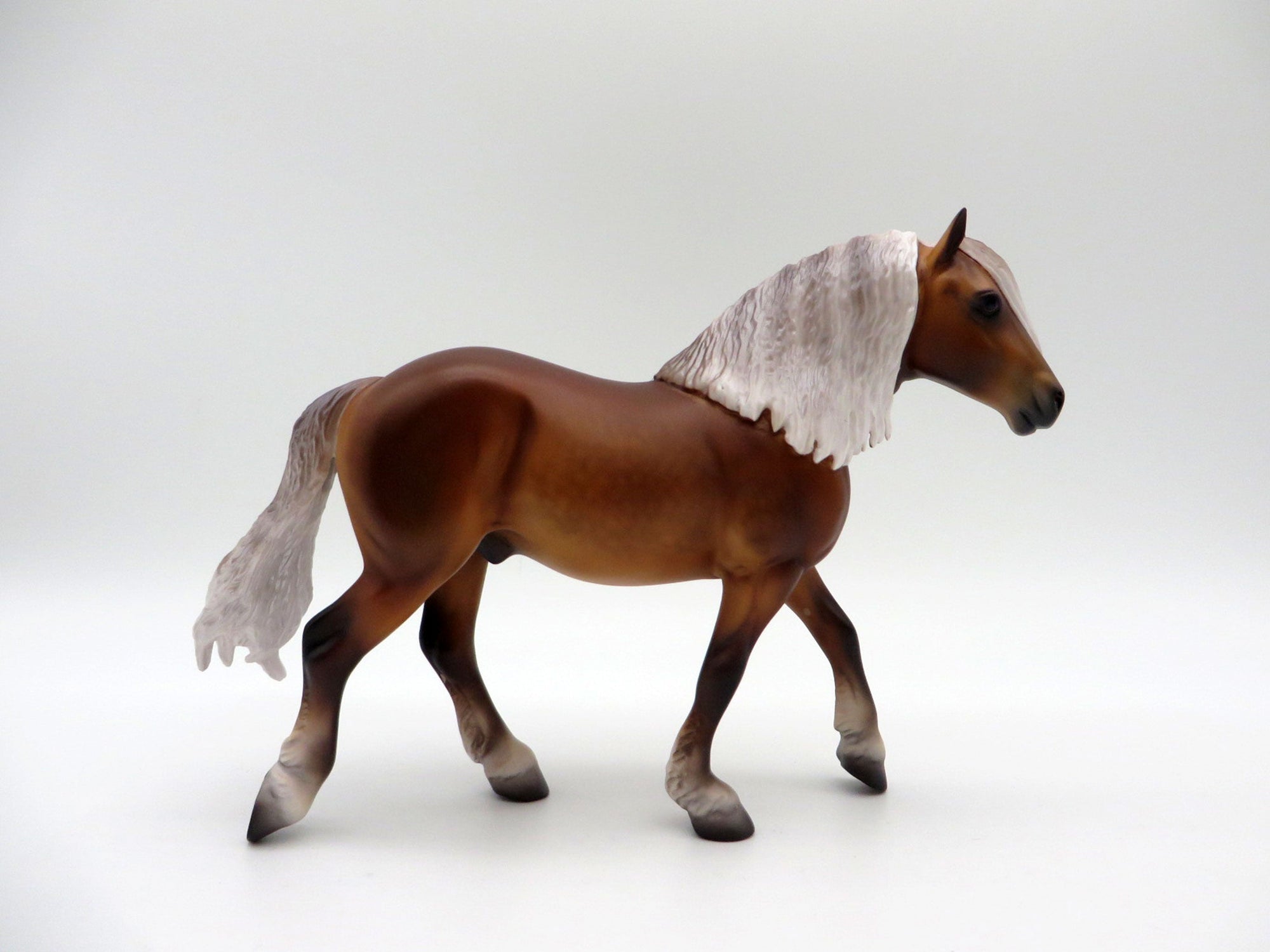 Chembesi-OOAK Dapple Chestnut Pebbles Trotting Draft Painted By Caroline Boydston