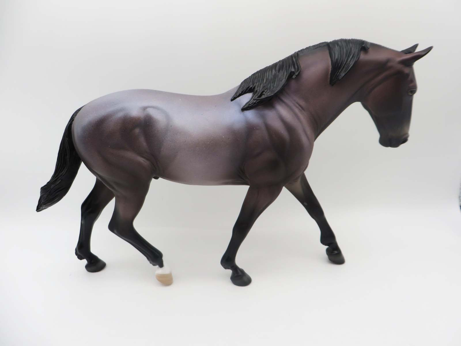 Cowboys, Whiskey, A Meadow and You OOAK Dark Bay Roan Irish Draught Horse By Ellen Robbins- SHCF23