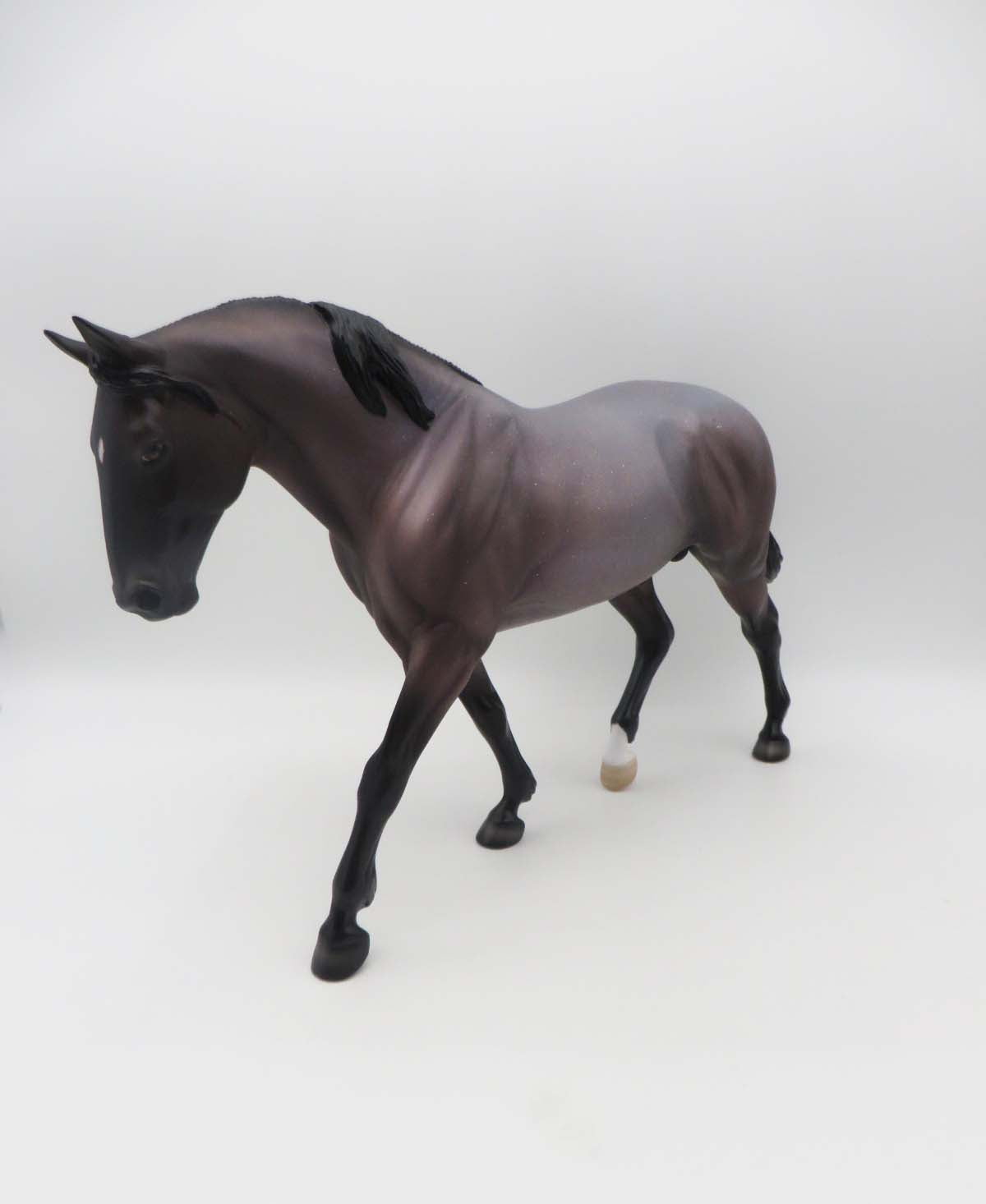 Cowboys, Whiskey, A Meadow and You OOAK Dark Bay Roan Irish Draught Horse By Ellen Robbins- SHCF23