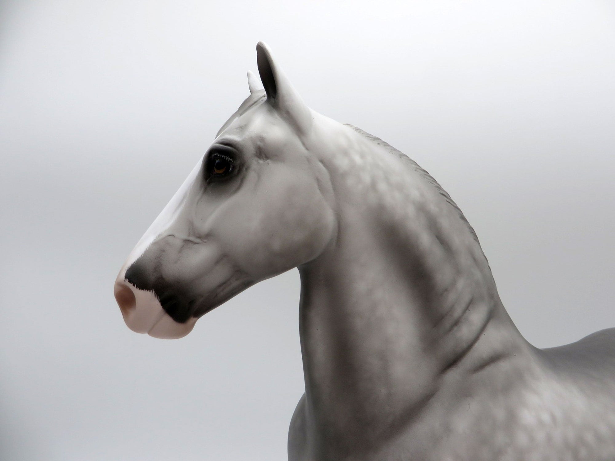 Concrete Mixer-OOAK Dapple Grey Trotting Drafter Painted By Sheryl Leisure 6/14/21