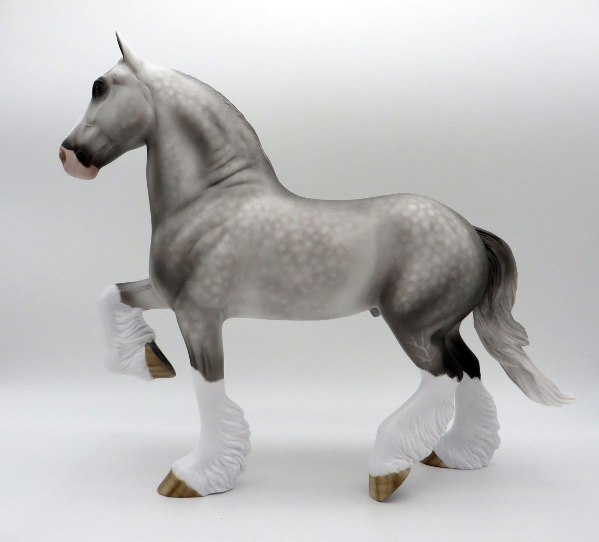 Concrete Mixer-OOAK Dapple Grey Trotting Drafter Painted By Sheryl Leisure 6/14/21