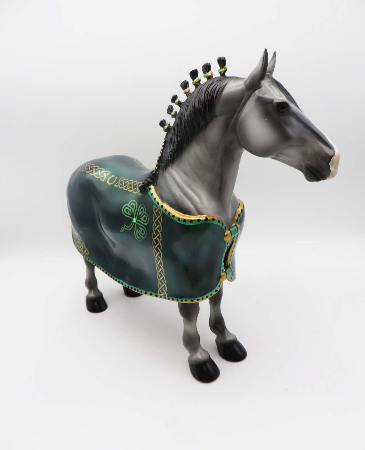 Conor - OOAK - Customized St Patrick's Day Blanketed Grey Standing Drafter - By Dawn Quick 3/17/23