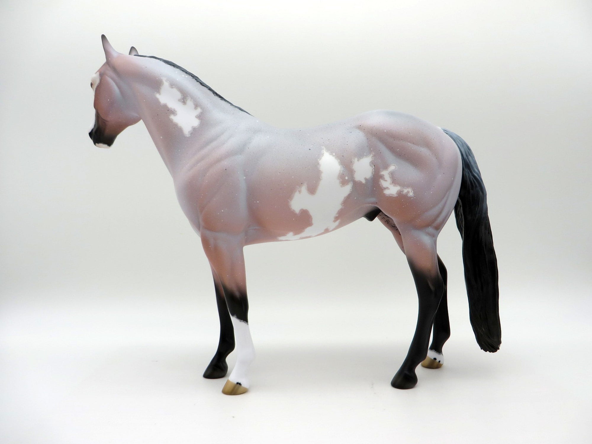 Diamonds and Rust-OOAK Bay Roan Pinto ISH Painted by Ellen EQ 21