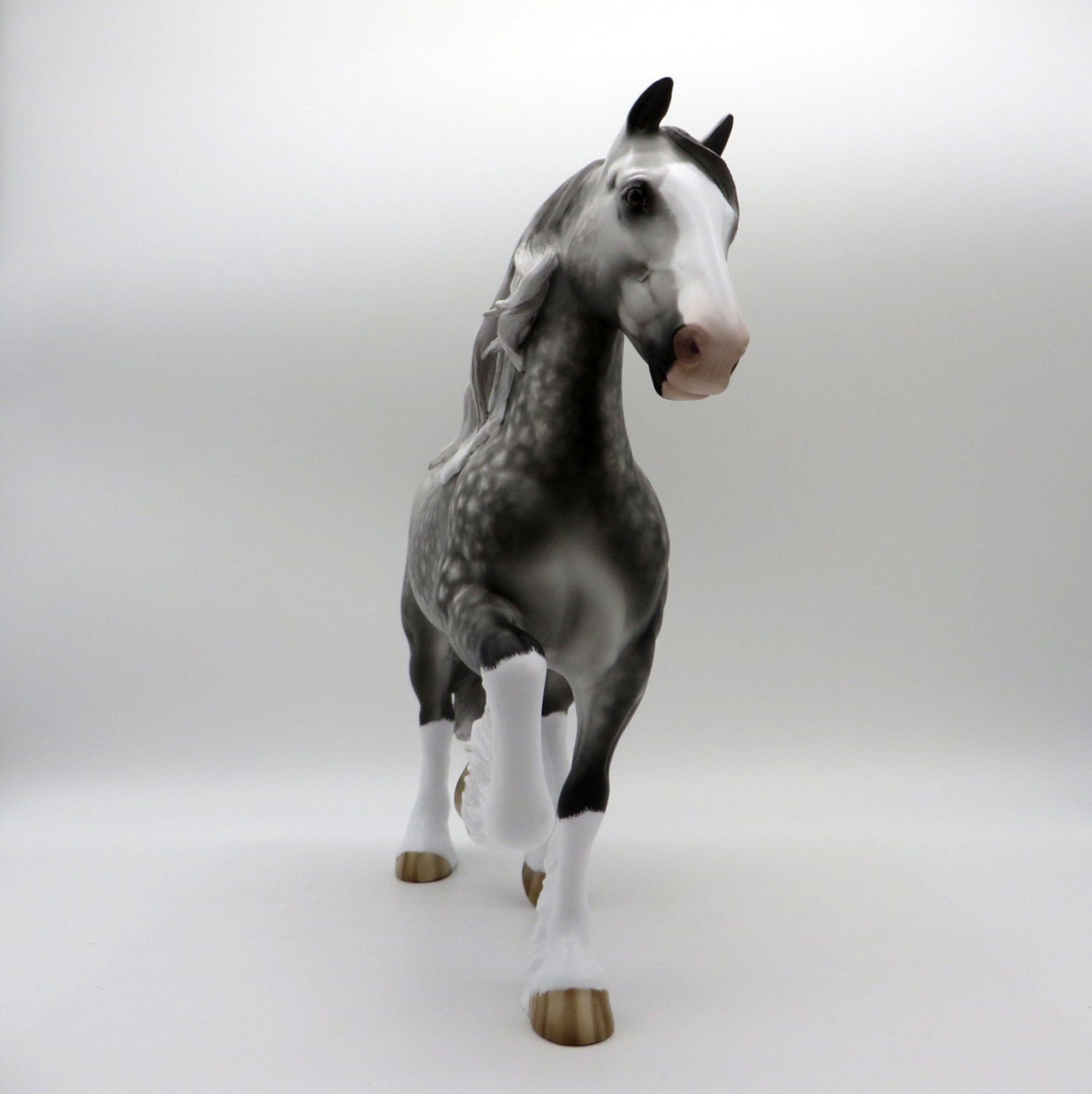 Doo Hickey-OOAK Dapple Grey Trotting Drafter Painted By Sheryl Leisure 5/24/21