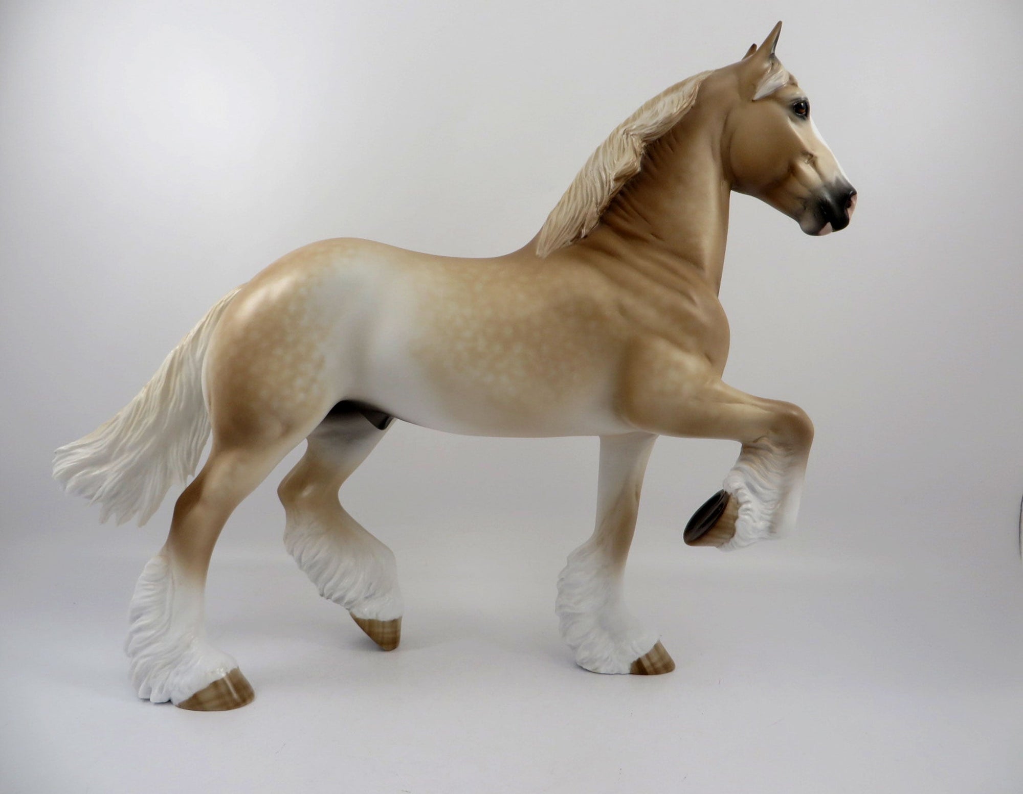 Dozer-Dapple Blonde Trotting Drafter Painted by Sheryl Leisure 2/18/21