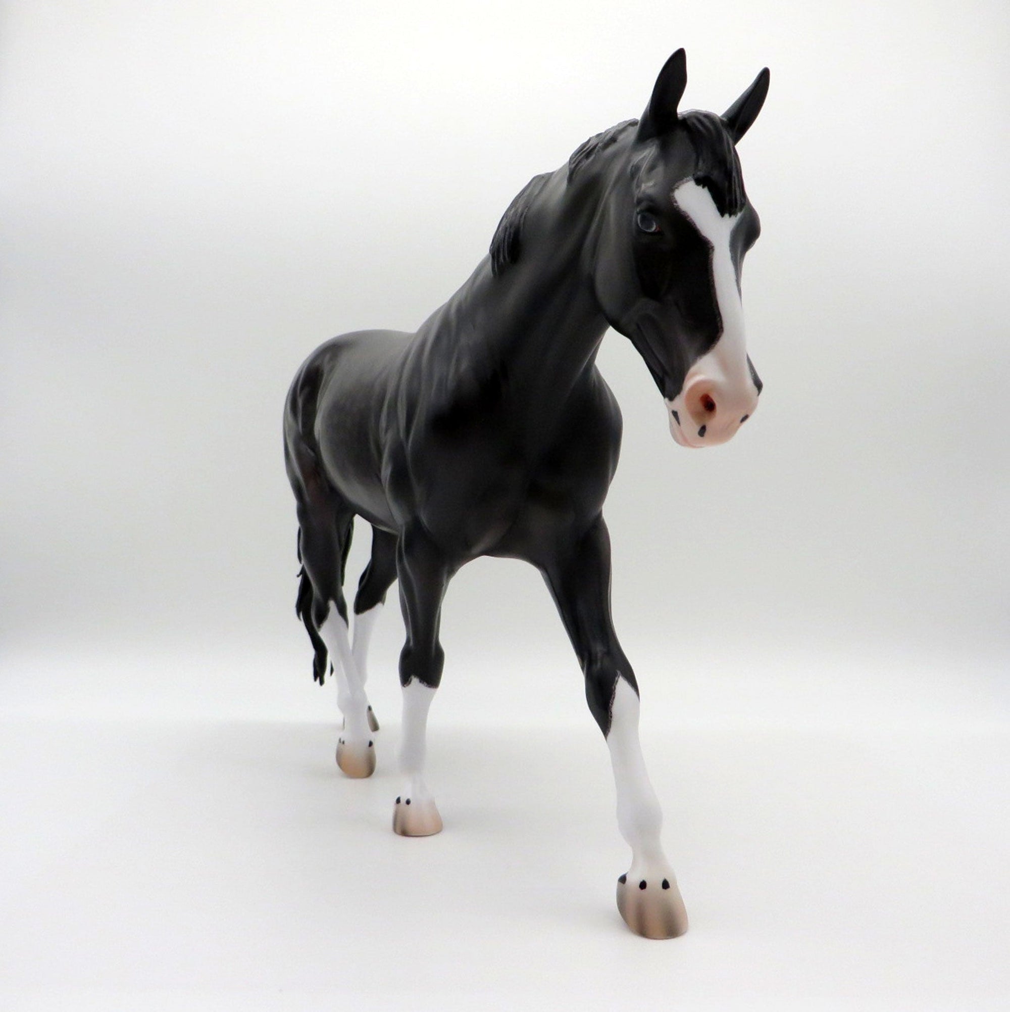 Elbrus-OOAK Dapple Black Irish Draft Painted By Caroline Boydston 6/22/21