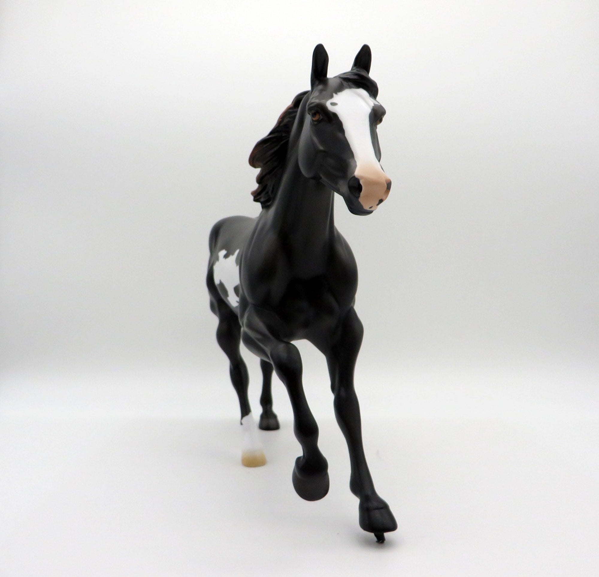 Emerson-OOAK Sunbrunt Black Pinto Foundation Quarter Horse Painted By Ellen Robbins EQ 2021