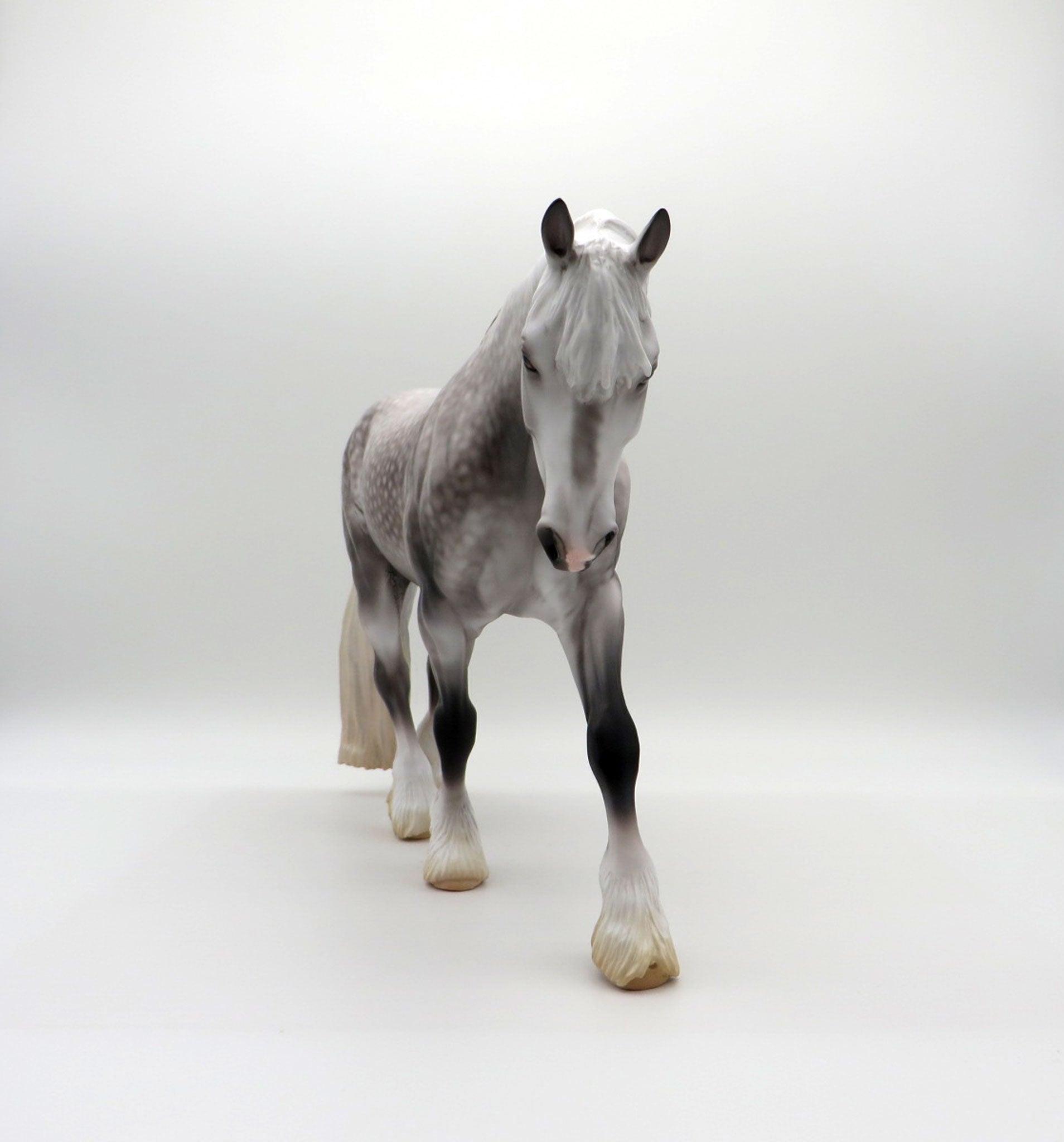 Everest-OOAK Dapple Grey Irish Draft Painted By Caroline Boydston 6/22/21