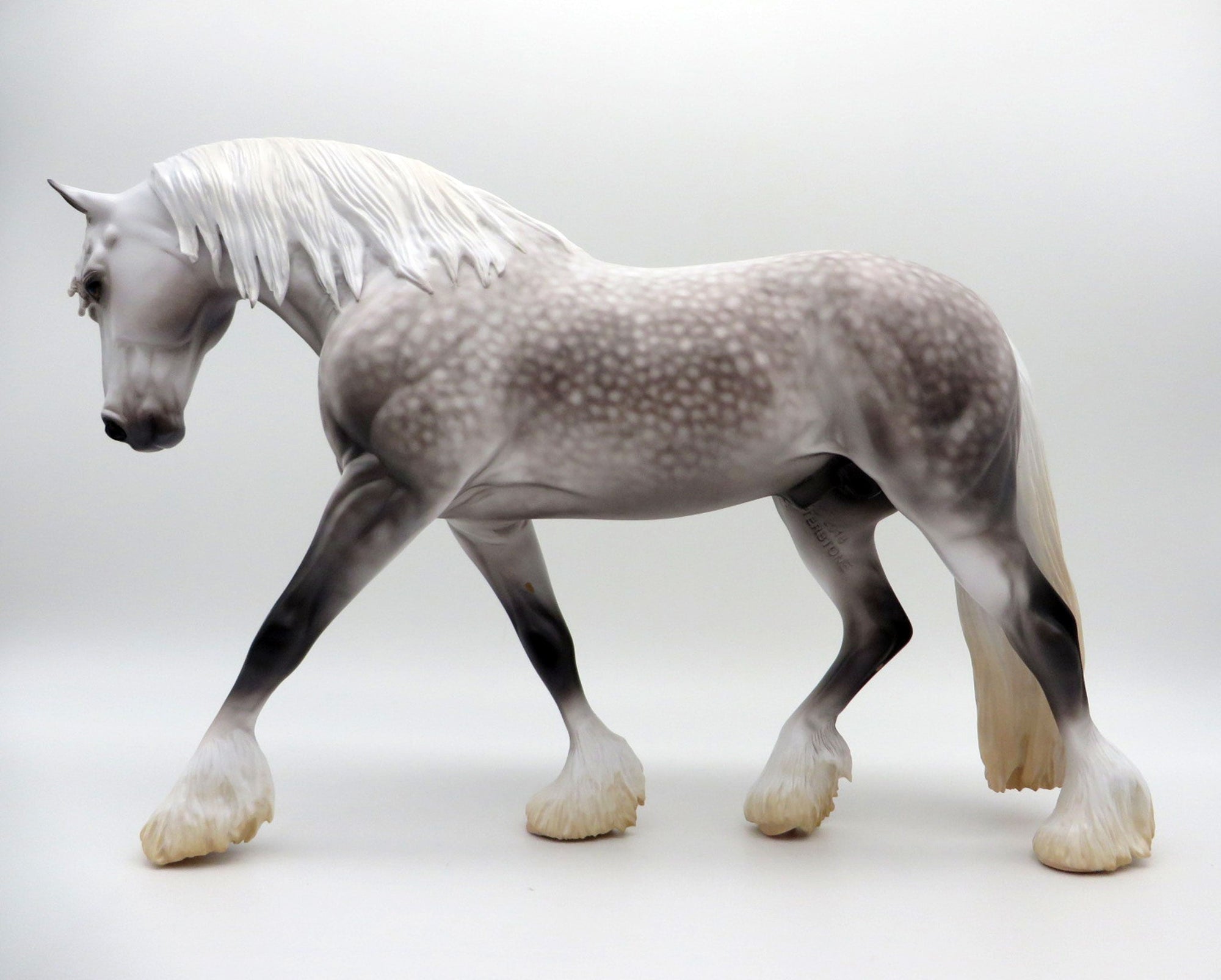 Everest-OOAK Dapple Grey Irish Draft Painted By Caroline Boydston 6/22/21