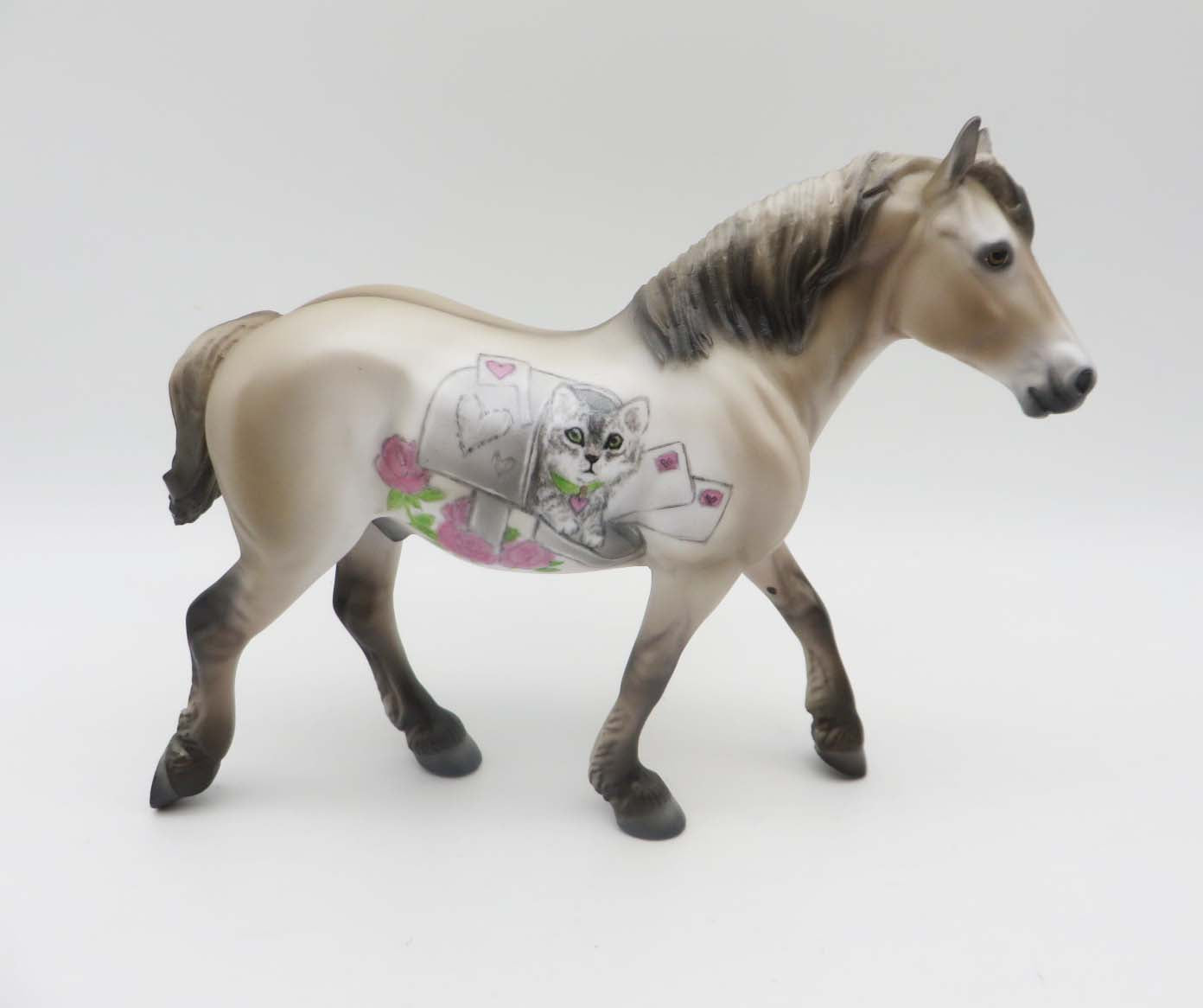 Fur Class Mail -OOAK - Valentine Decorator Pony Draft Pebbles By Jess Hamill 2/14/23