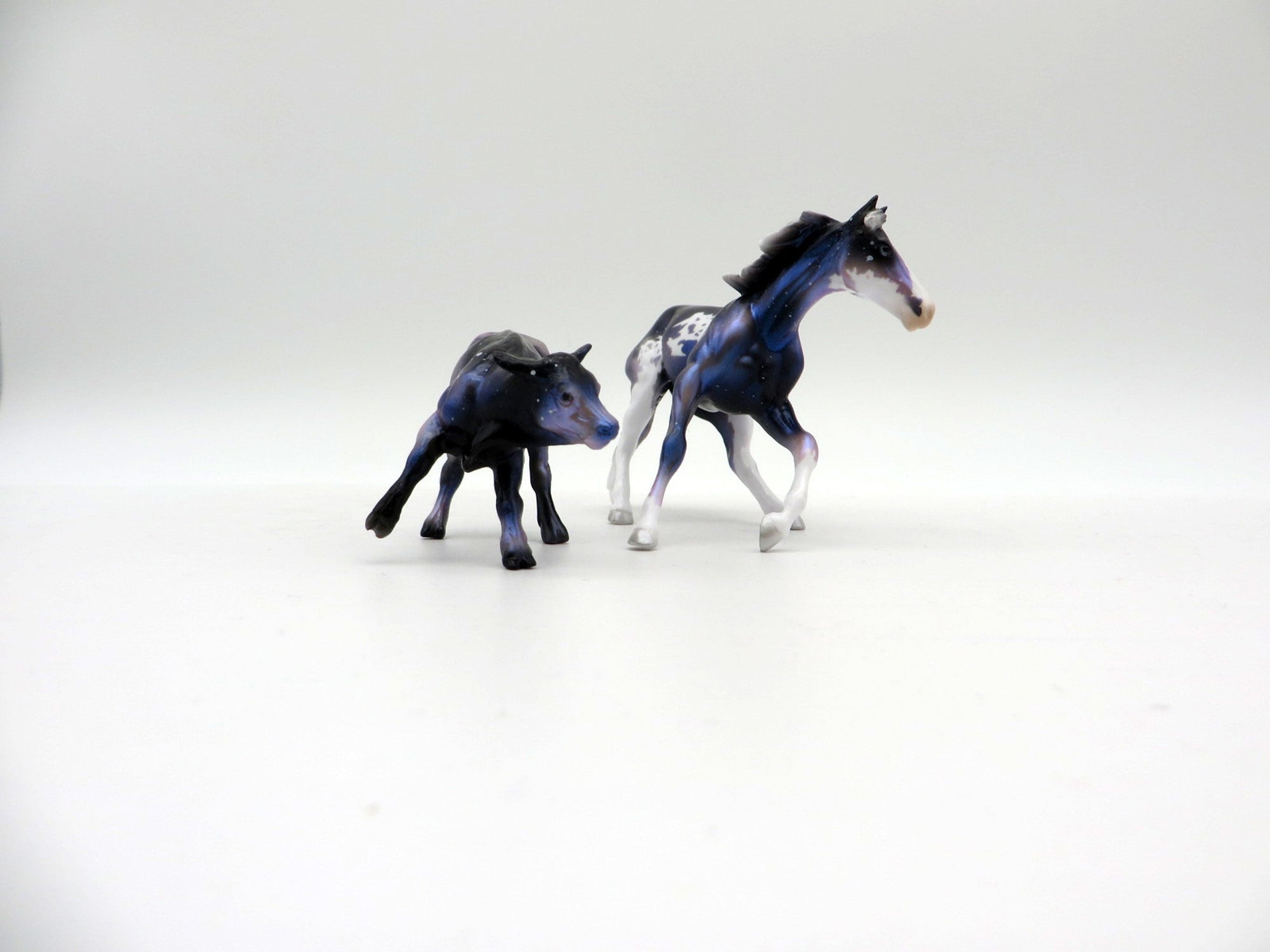 Hailey and Comet-OOAK Chip Cutter and Calf Deco Painted By Ellen Robbins 5/28/21