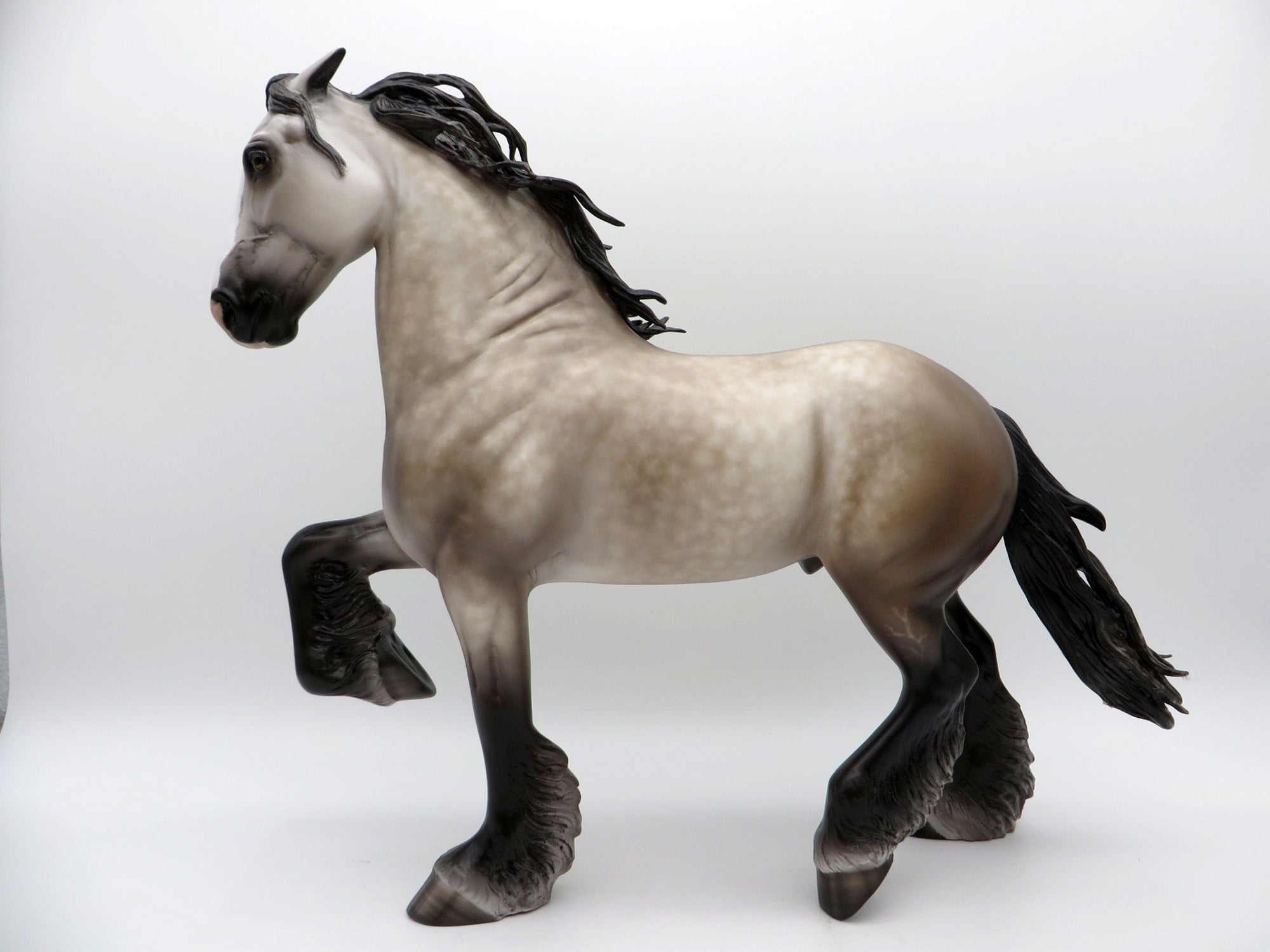 Hemingway- OOAK Dapple Grey Trotting Drafter Painted By Sheryl Leisure EQ 21