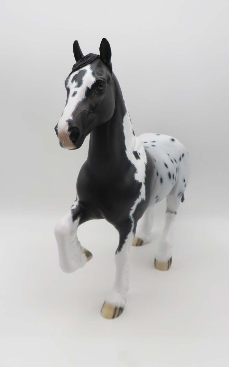 High Class - OOAK - Custom Black Appaloosa Trotting Drafter by Dawn Quick - Easter 2023