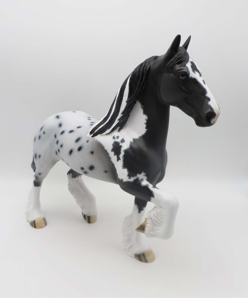 High Class - OOAK - Custom Black Appaloosa Trotting Drafter by Dawn Quick - Easter 2023