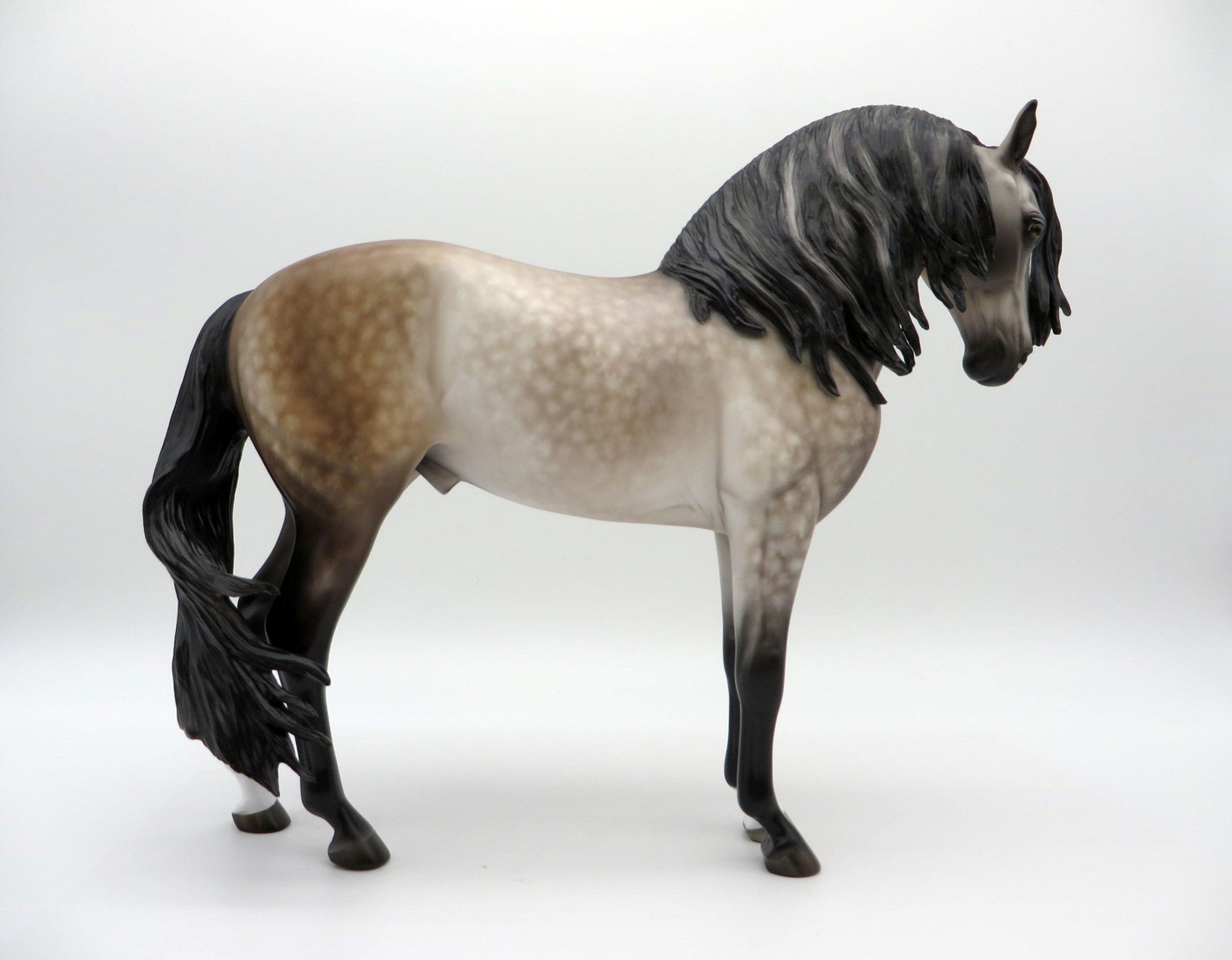 Holiday Affair-OOAK Dapple Rose Grey Andalusian Painted by Sheryl Leisure 8/1/21