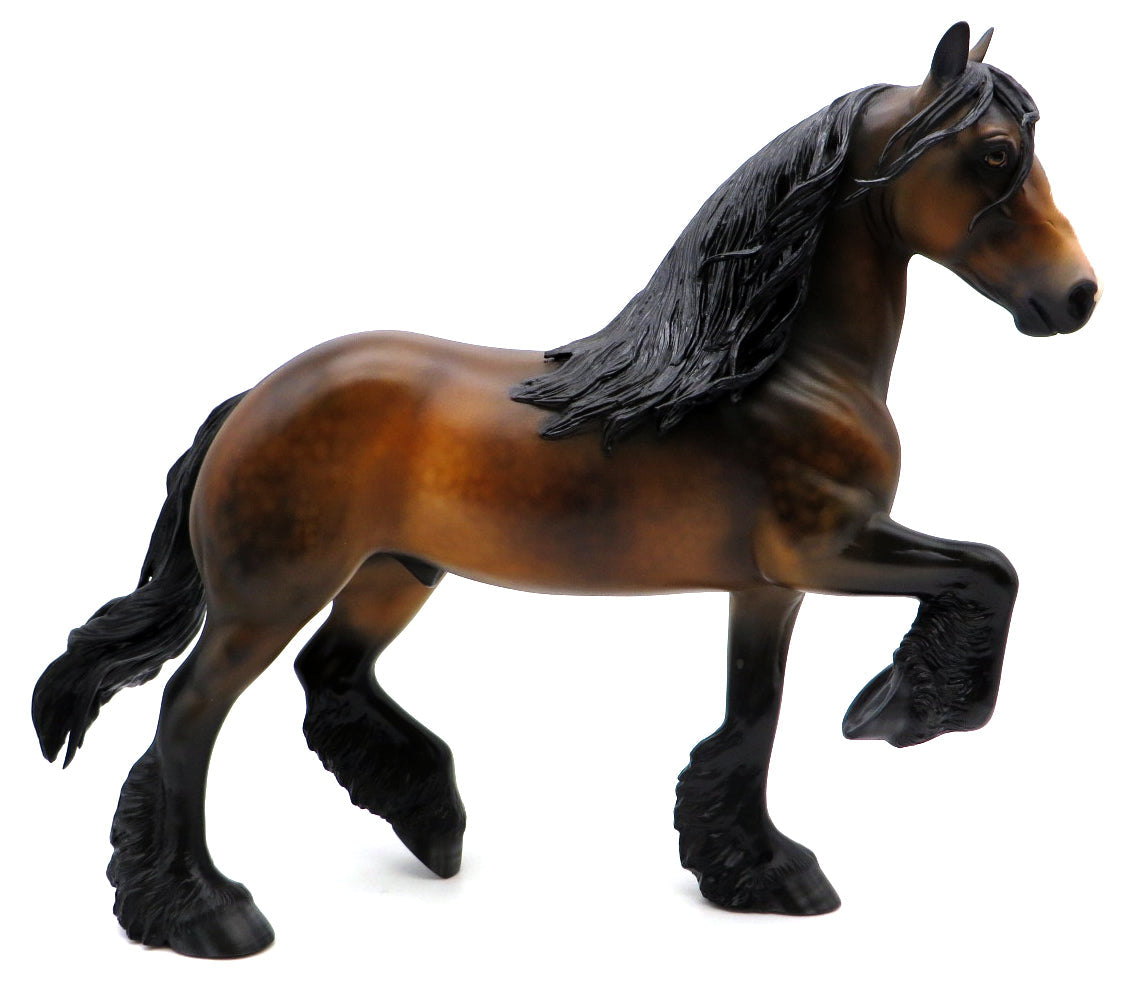 Donatello-OOAK Dapple Dapple Bay Trotting Drafter Painted by Dawn Quick 1/10/21