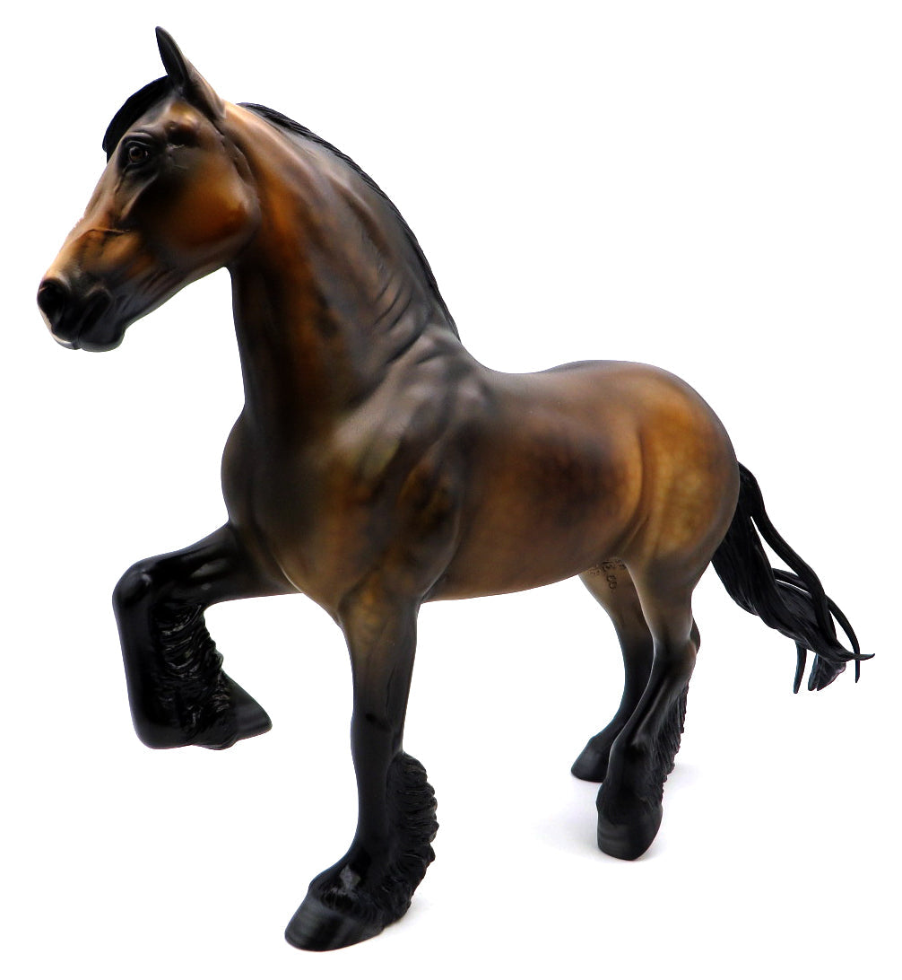 Donatello-OOAK Dapple Dapple Bay Trotting Drafter Painted by Dawn Quick 1/10/21