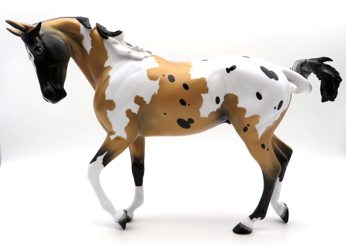 Lineman- OOAK Buckskin Appaloosa Thoroughbred STONE BOWL V