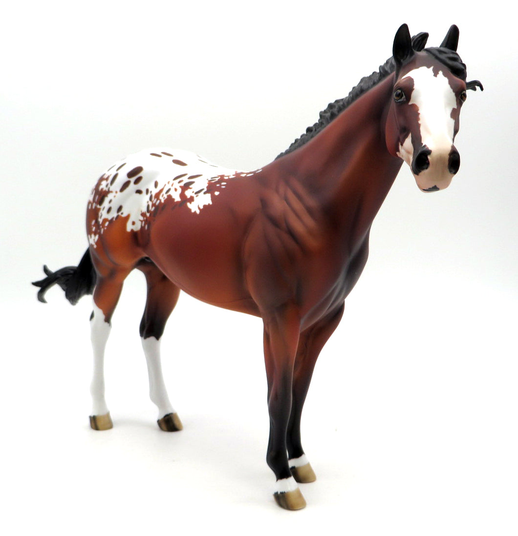 Cowboy-OOAK Bay Appaloosa Painted by Ellen Robbins 1/22/22